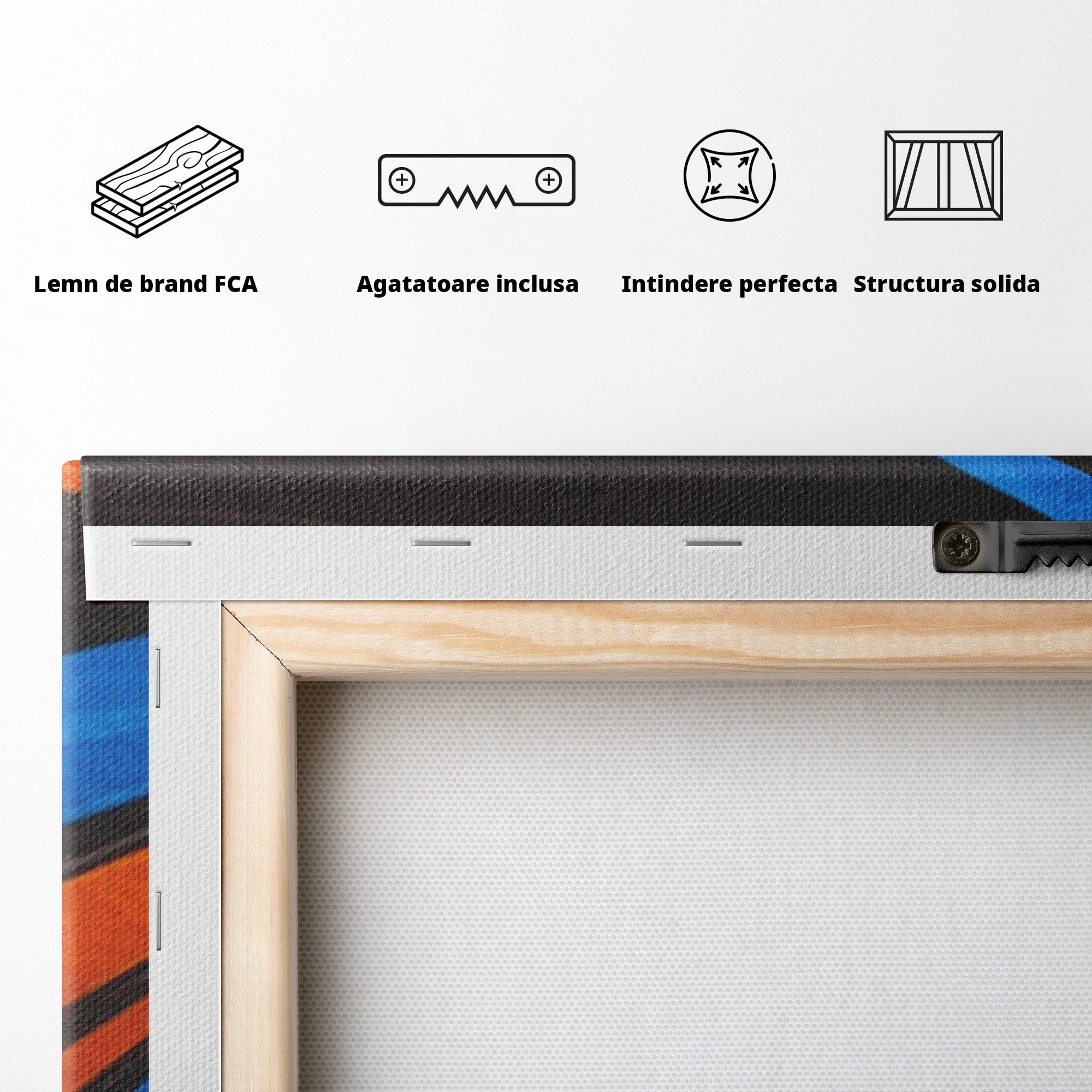 Set 3 Tablouri Canvas Premium LuxCanva® C3-1321, Universul Curcubeu, Abstract, Spatiu, Curcubeu, Living, Modern, Culori Vibrante