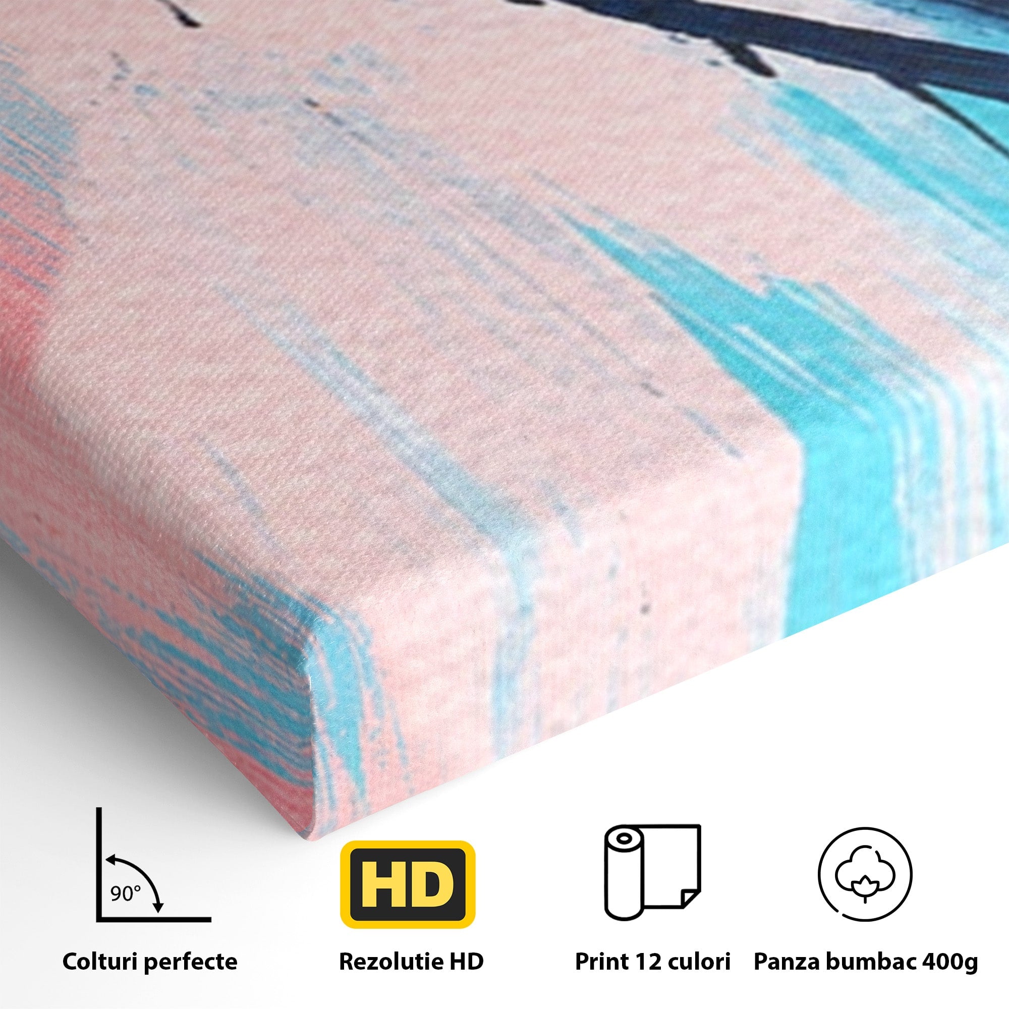 Set 3 Tablouri Canvas Premium LuxCanva® C3-1337, Abstract Dinamic, Abstract, Modern, Energetic, Living, Birou, Culori Vibrante