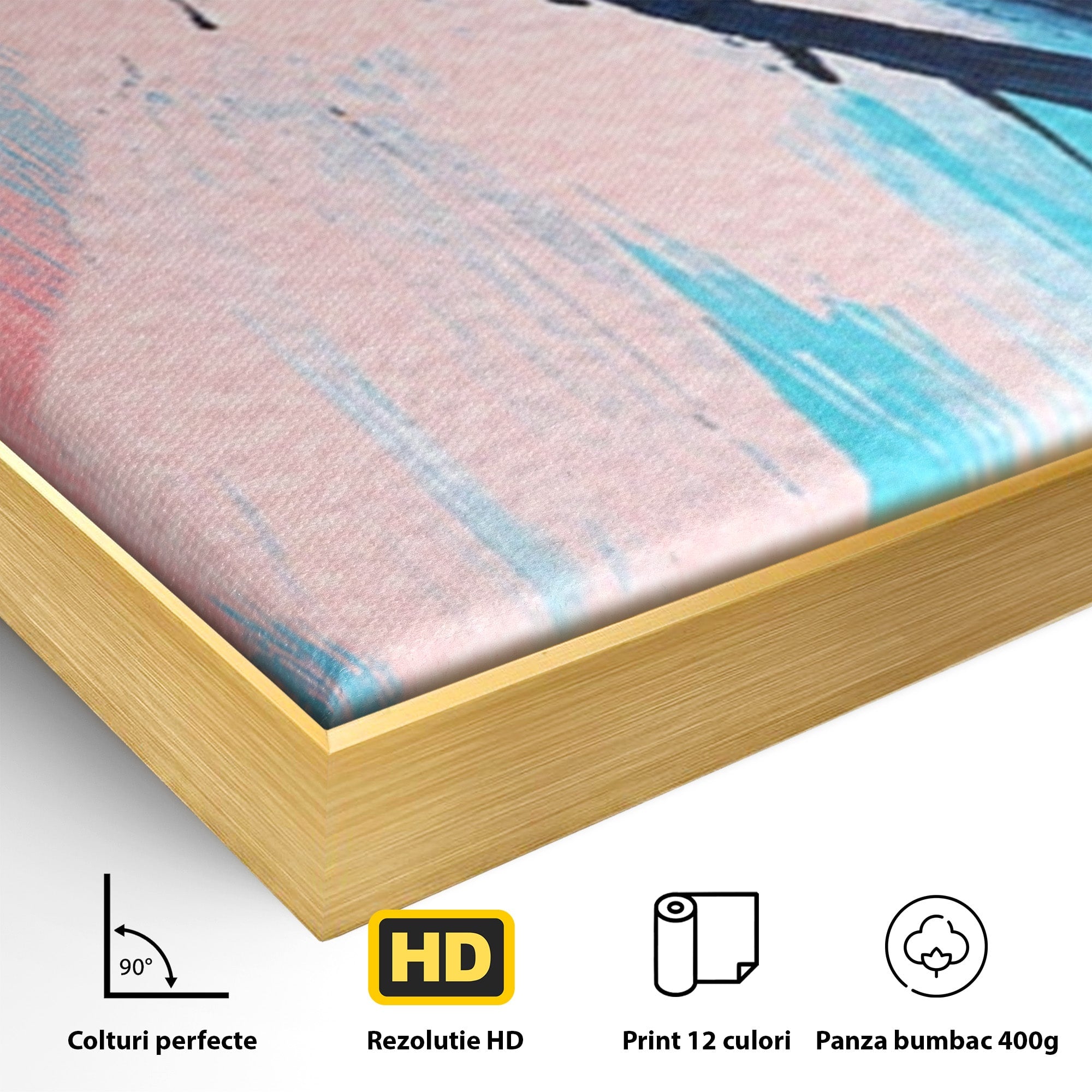 Set 3 Tablouri Canvas Premium LuxCanva® C3-1337, Abstract Dinamic, Abstract, Modern, Energetic, Living, Birou, Culori Vibrante