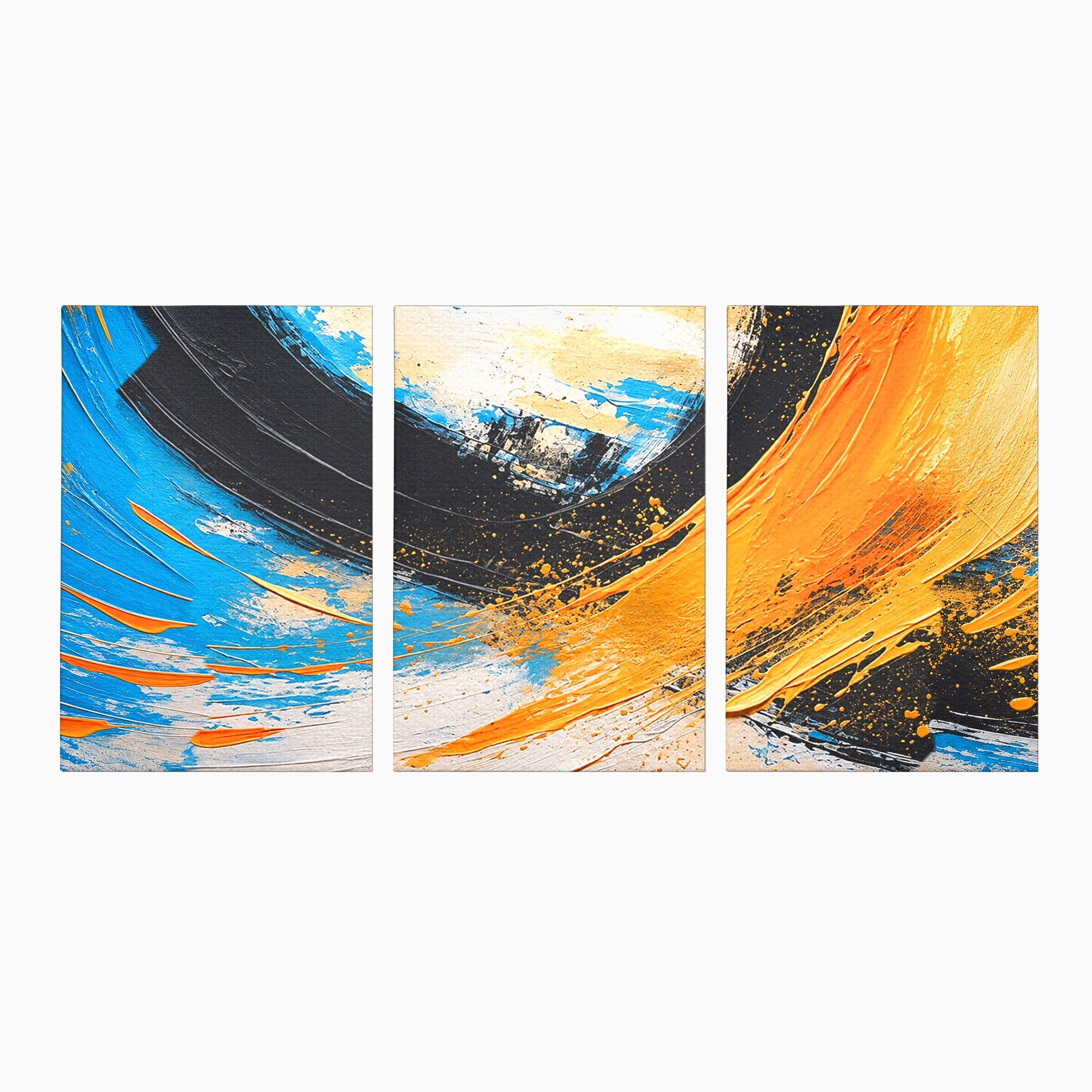 Set 3 Tablouri Canvas Premium LuxCanva® C3-1340, Vortex Abstract, Abstract, Modern, Dinamic, Energetic, Living, Birou, Culori Vibrante