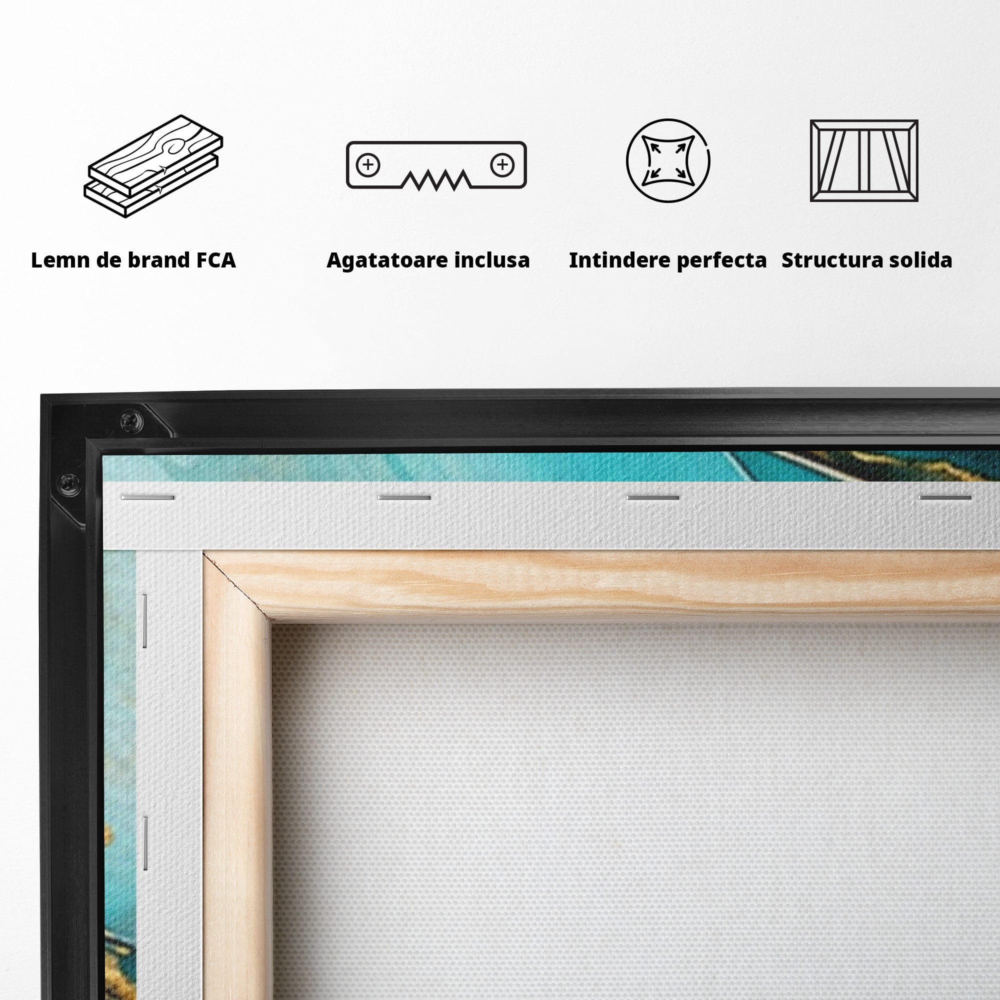 Set 3 Tablouri Canvas Premium LuxCanva® C3-1343, Flux De Aur, Abstract, Arta, Modern, Eleganta, Living, Birou, Culori Vibrante