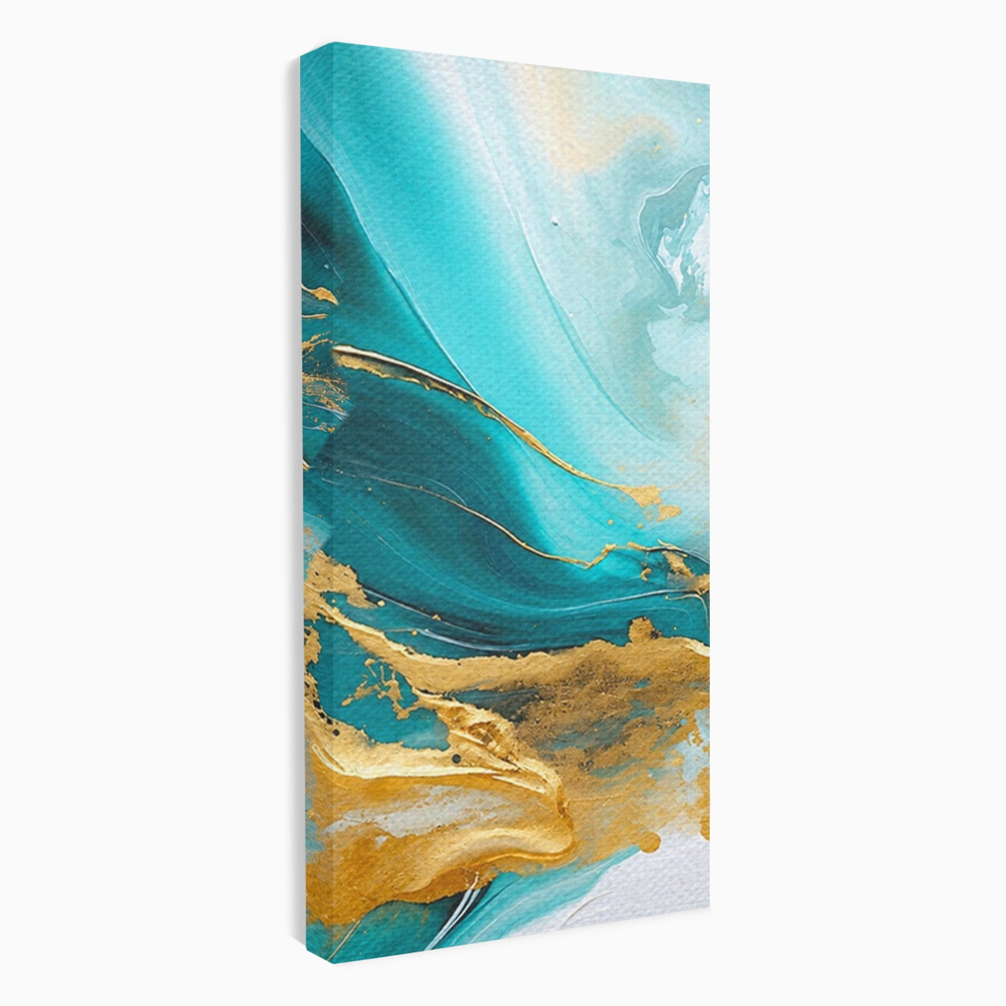 Set 3 Tablouri Canvas Premium LuxCanva® C3-1343, Flux De Aur, Abstract, Arta, Modern, Eleganta, Living, Birou, Culori Vibrante