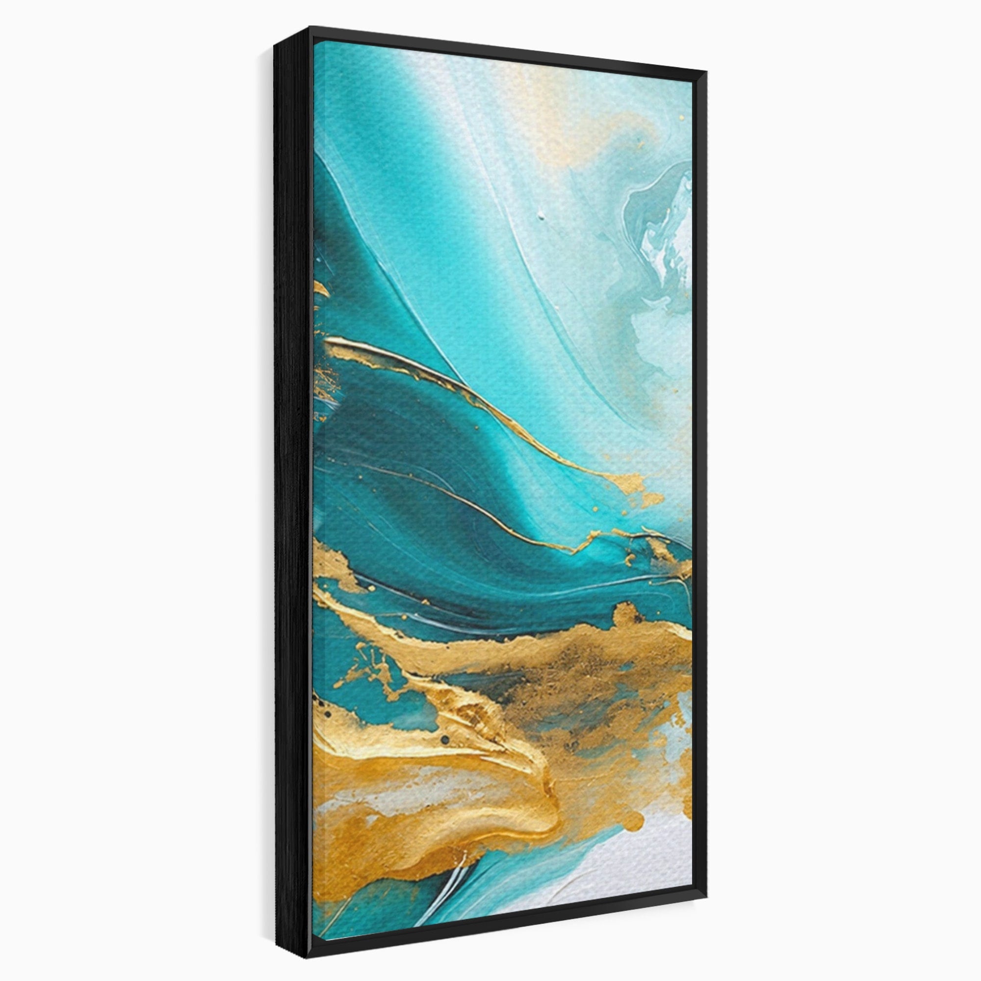 Set 3 Tablouri Canvas Premium LuxCanva® C3-1343, Flux De Aur, Abstract, Arta, Modern, Eleganta, Living, Birou, Culori Vibrante