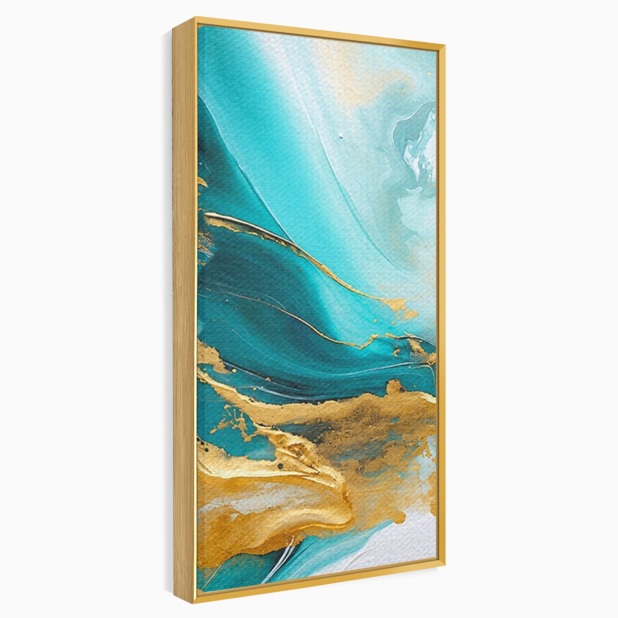 Set 3 Tablouri Canvas Premium LuxCanva® C3-1343, Flux De Aur, Abstract, Arta, Modern, Eleganta, Living, Birou, Culori Vibrante