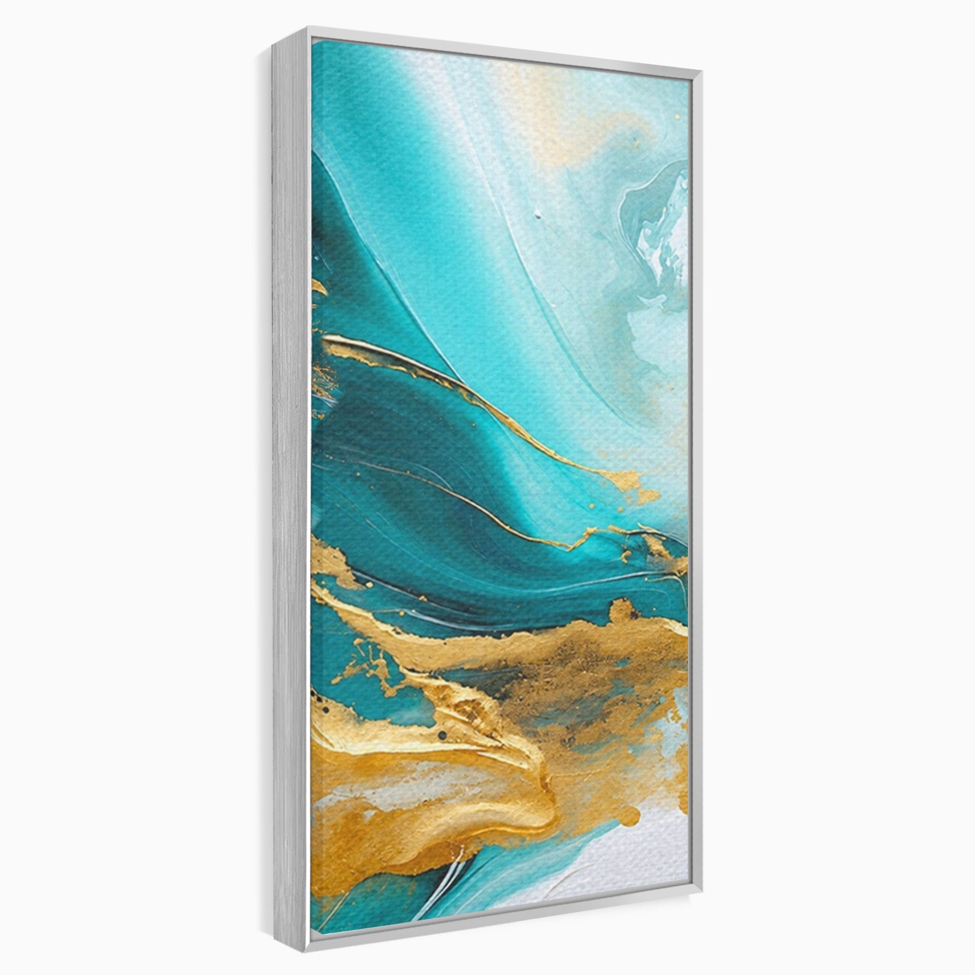 Set 3 Tablouri Canvas Premium LuxCanva® C3-1343, Flux De Aur, Abstract, Arta, Modern, Eleganta, Living, Birou, Culori Vibrante