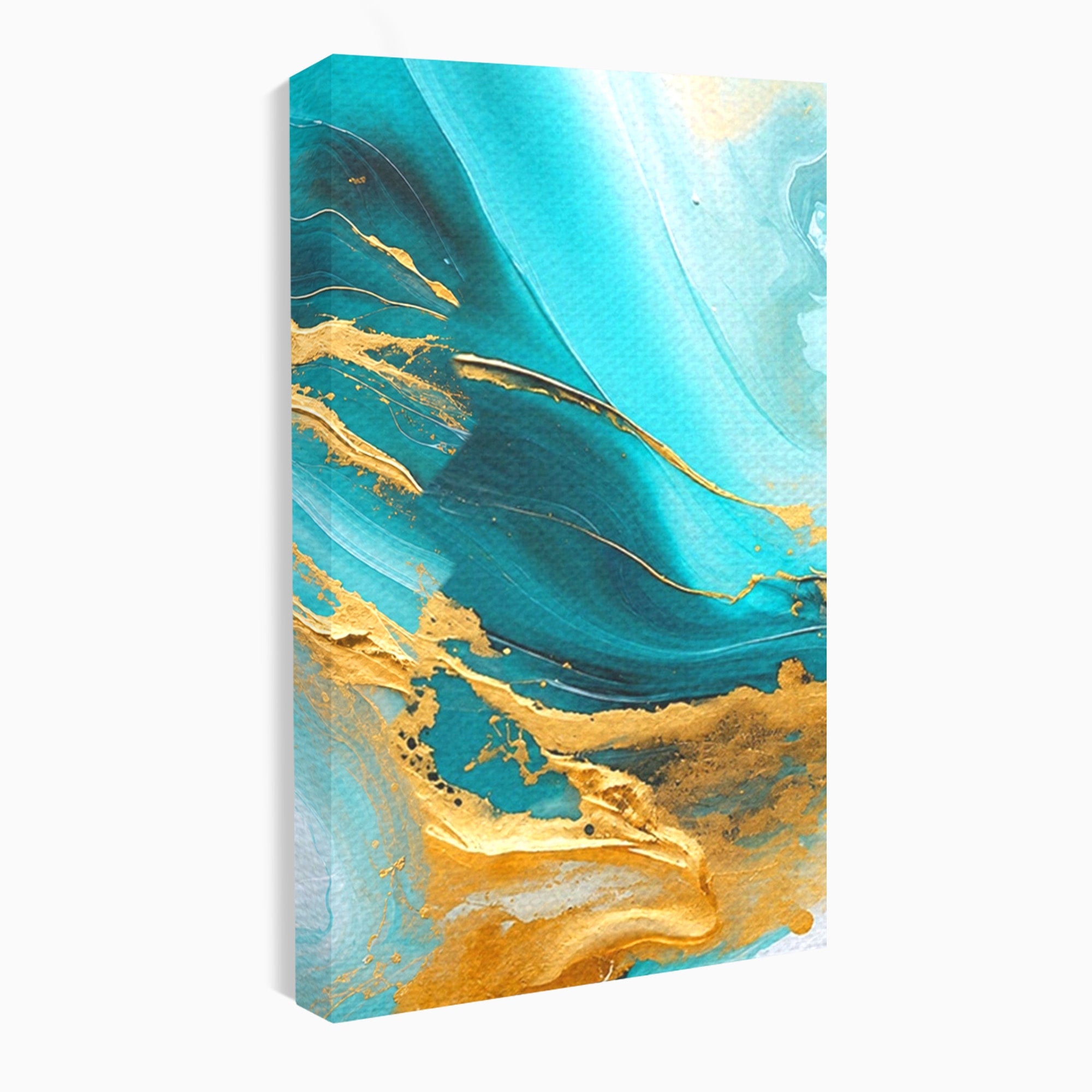 Set 3 Tablouri Canvas Premium LuxCanva® C3-1343, Flux De Aur, Abstract, Arta, Modern, Eleganta, Living, Birou, Culori Vibrante
