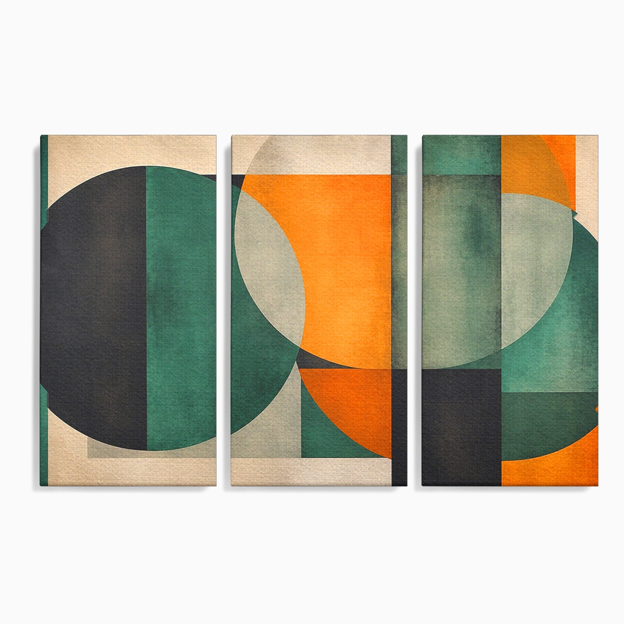 Set 3 Tablouri Canvas Premium LuxCanva® C3-1345, Forme Geometrice Abstracte, Abstract, Geometric, Modern, Arta, Birou, Culori Vibrante