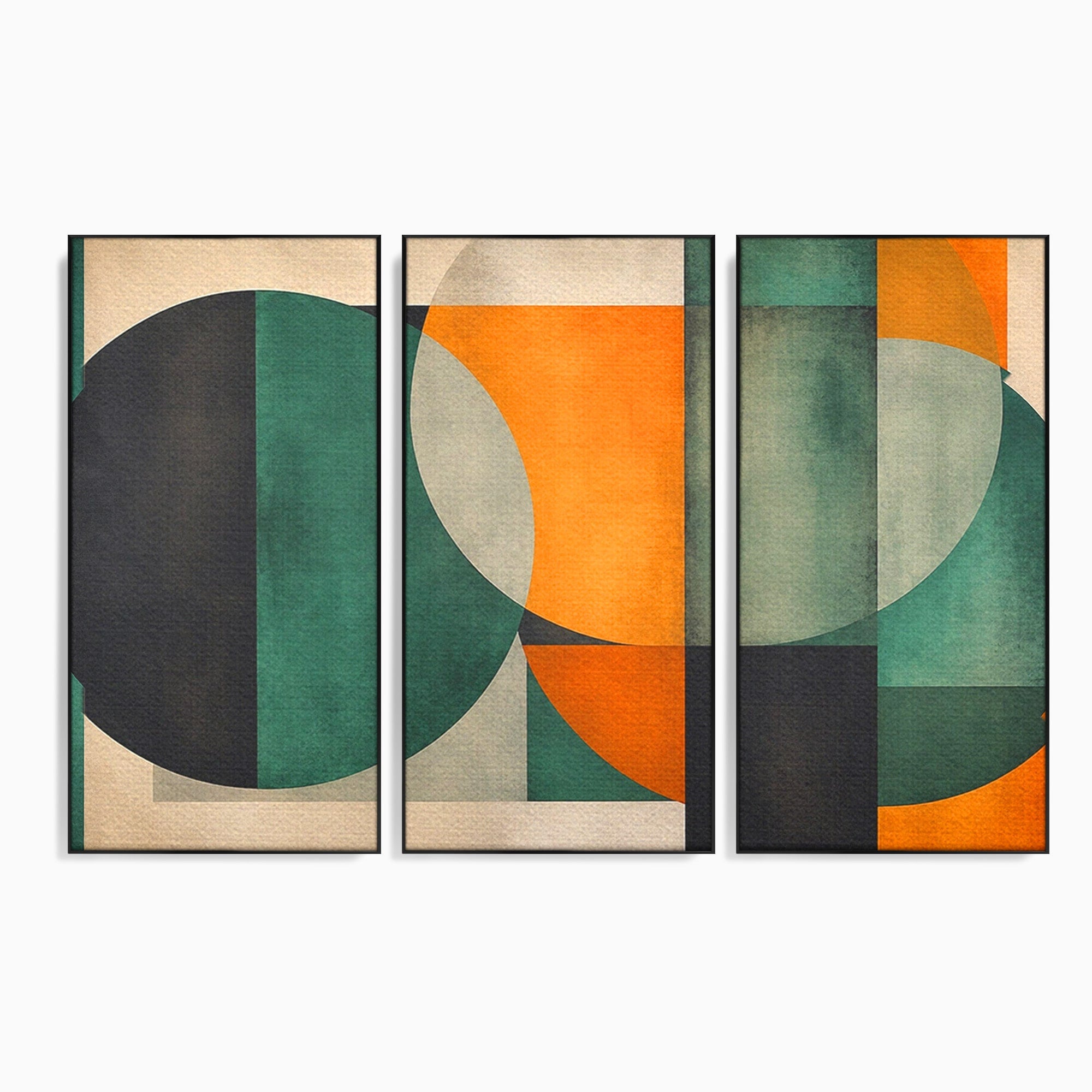 Set 3 Tablouri Canvas Premium LuxCanva® C3-1345, Forme Geometrice Abstracte, Abstract, Geometric, Modern, Arta, Birou, Culori Vibrante
