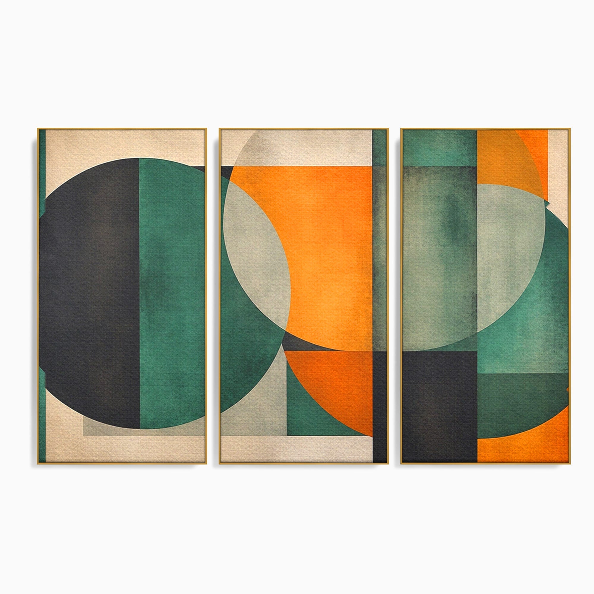 Set 3 Tablouri Canvas Premium LuxCanva® C3-1345, Forme Geometrice Abstracte, Abstract, Geometric, Modern, Arta, Birou, Culori Vibrante