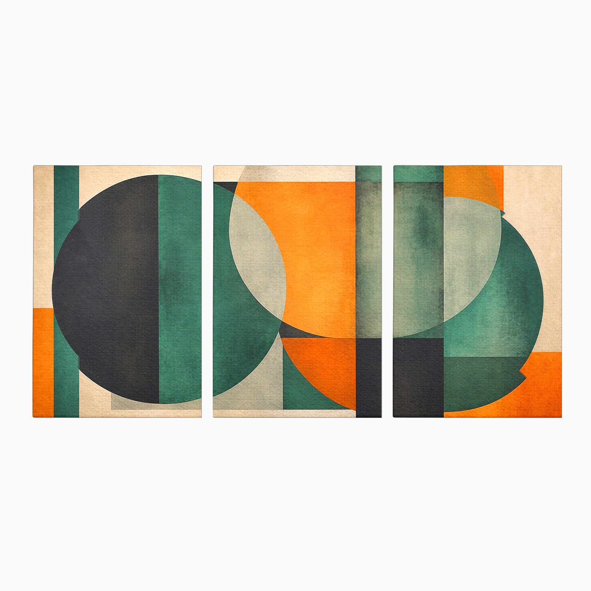 Set 3 Tablouri Canvas Premium LuxCanva® C3-1345, Forme Geometrice Abstracte, Abstract, Geometric, Modern, Arta, Birou, Culori Vibrante