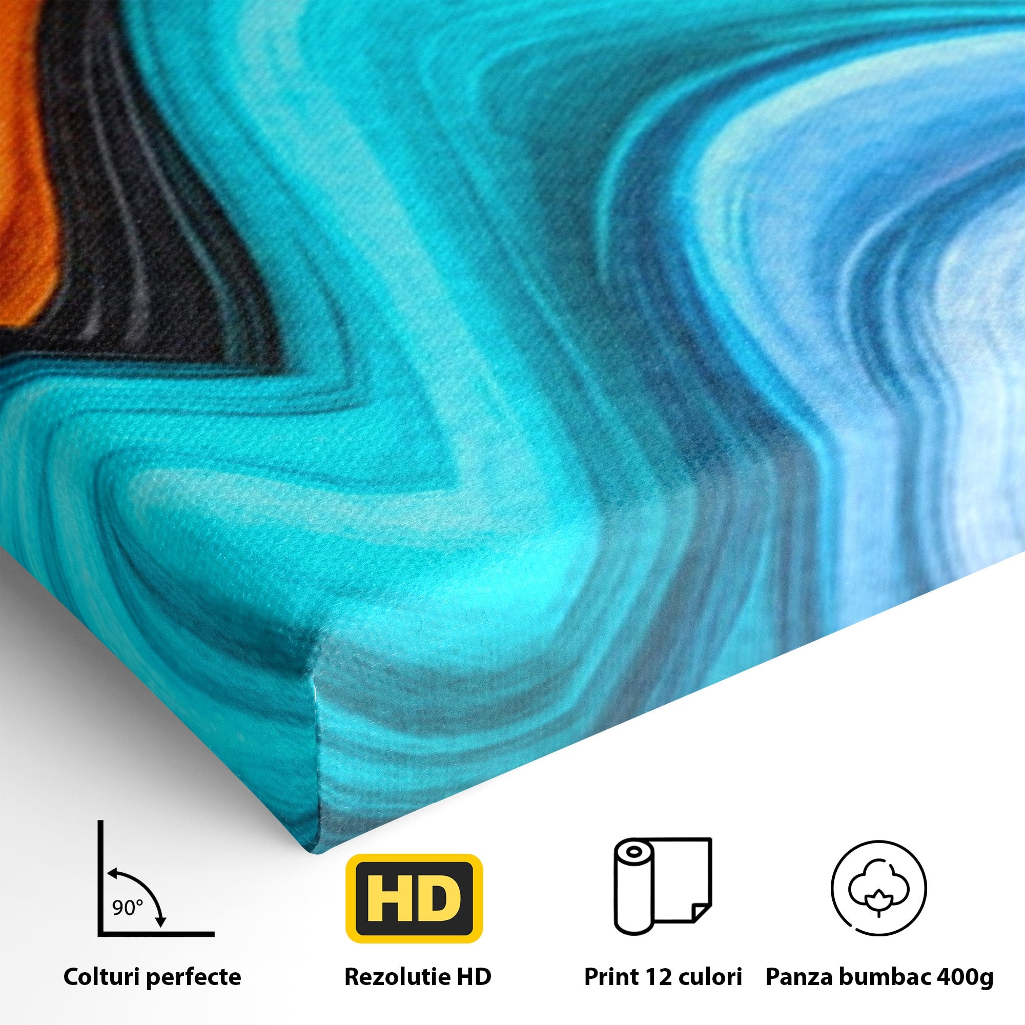 Set 3 Tablouri Canvas Premium LuxCanva® C3-1348, Vortexul Culorilor, Abstract, Culori, Vibrante, Arta, Living, Culori Vibrante