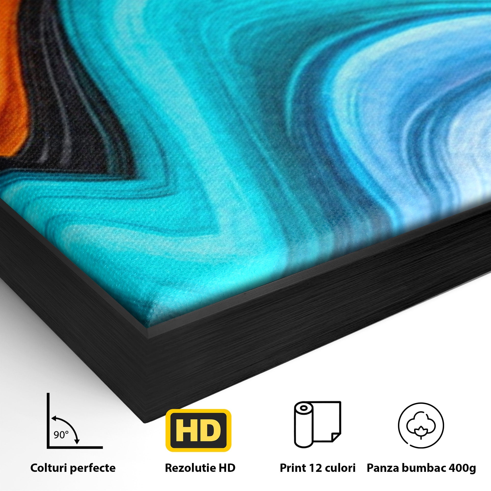 Set 3 Tablouri Canvas Premium LuxCanva® C3-1348, Vortexul Culorilor, Abstract, Culori, Vibrante, Arta, Living, Culori Vibrante
