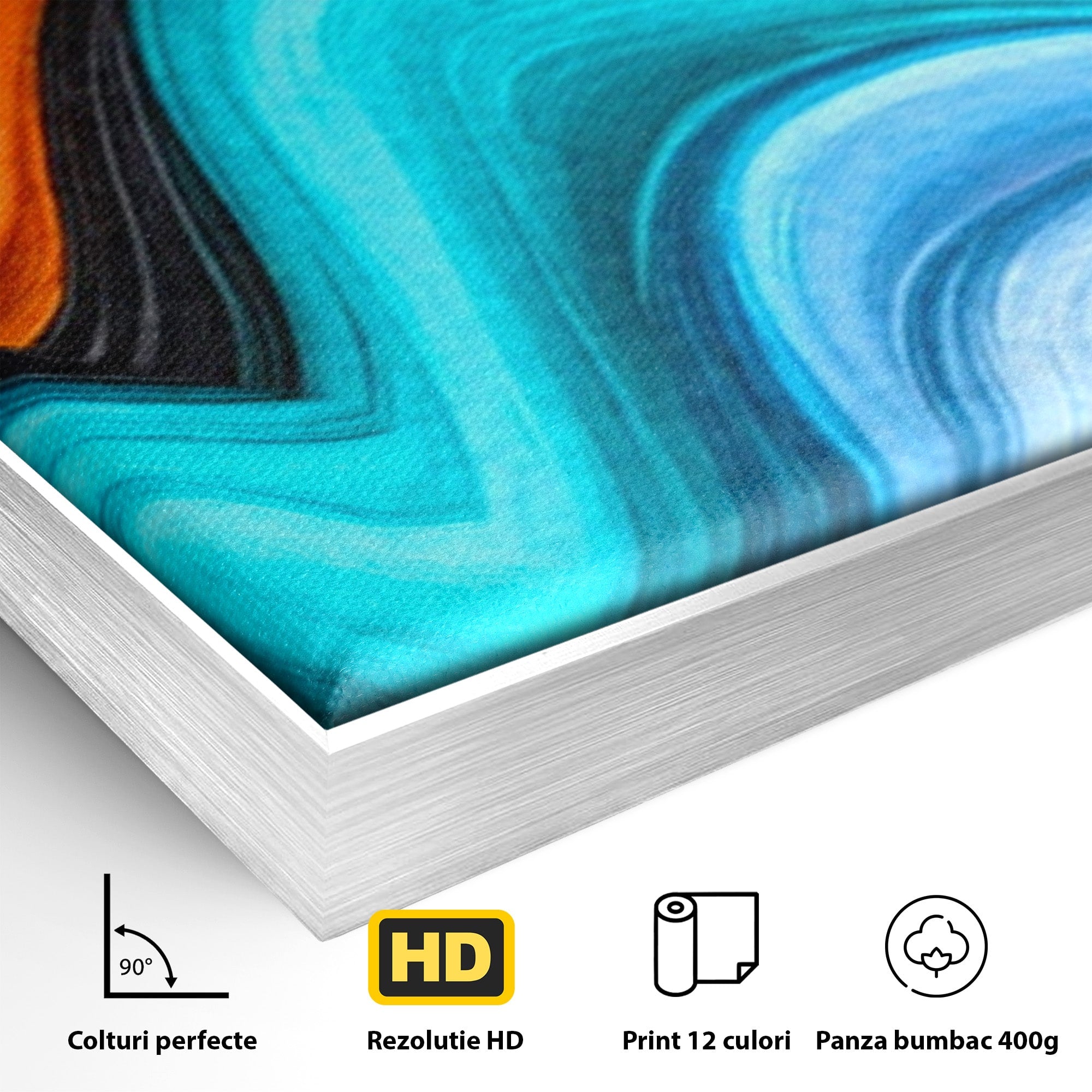 Set 3 Tablouri Canvas Premium LuxCanva® C3-1348, Vortexul Culorilor, Abstract, Culori, Vibrante, Arta, Living, Culori Vibrante