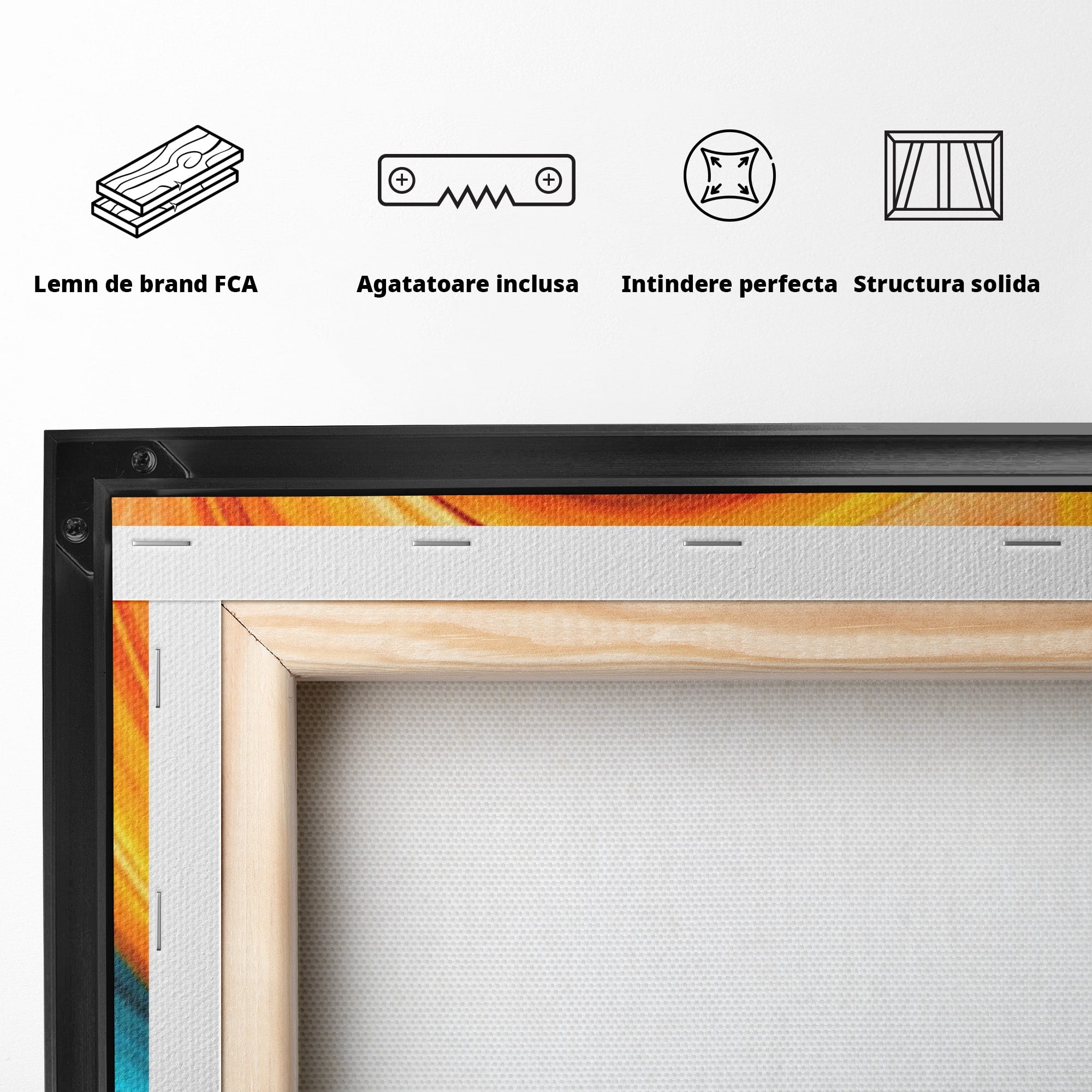 Set 3 Tablouri Canvas Premium LuxCanva® C3-1348, Vortexul Culorilor, Abstract, Culori, Vibrante, Arta, Living, Culori Vibrante
