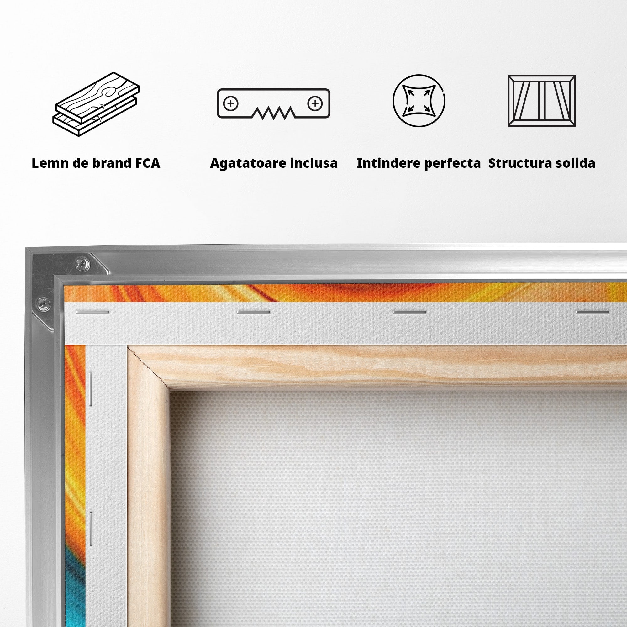 Set 3 Tablouri Canvas Premium LuxCanva® C3-1348, Vortexul Culorilor, Abstract, Culori, Vibrante, Arta, Living, Culori Vibrante