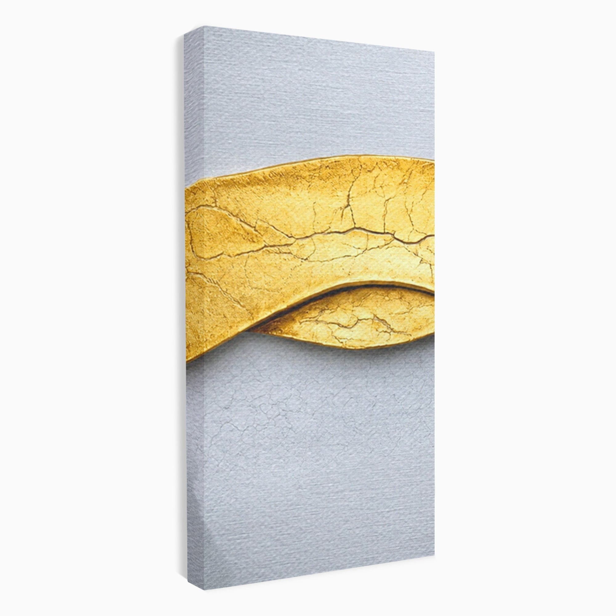 Set 3 Tablouri Canvas Premium LuxCanva® C3-1349, Curbe Aurii Abstracte, Abstract, Modern, Auriu, Textura, Birou, Culori Vibrante