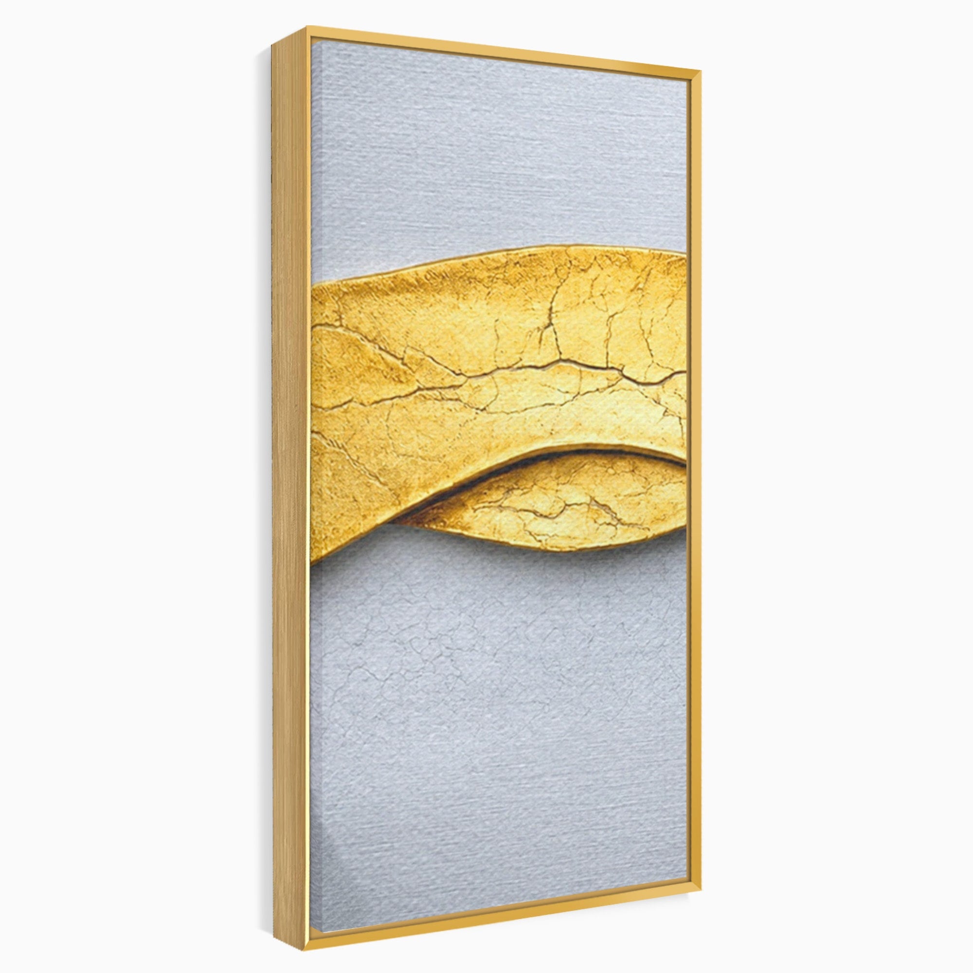 Set 3 Tablouri Canvas Premium LuxCanva® C3-1349, Curbe Aurii Abstracte, Abstract, Modern, Auriu, Textura, Birou, Culori Vibrante