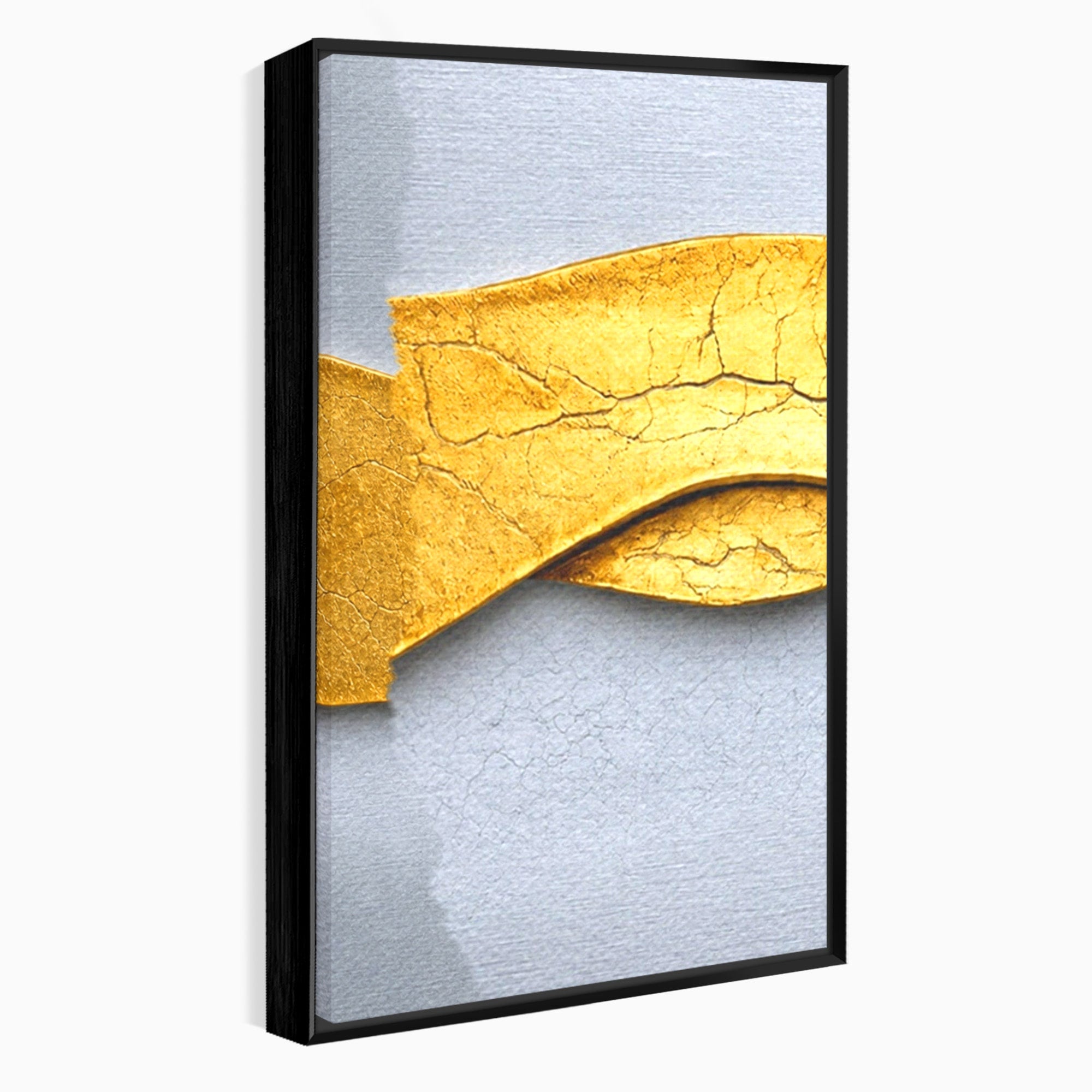 Set 3 Tablouri Canvas Premium LuxCanva® C3-1349, Curbe Aurii Abstracte, Abstract, Modern, Auriu, Textura, Birou, Culori Vibrante