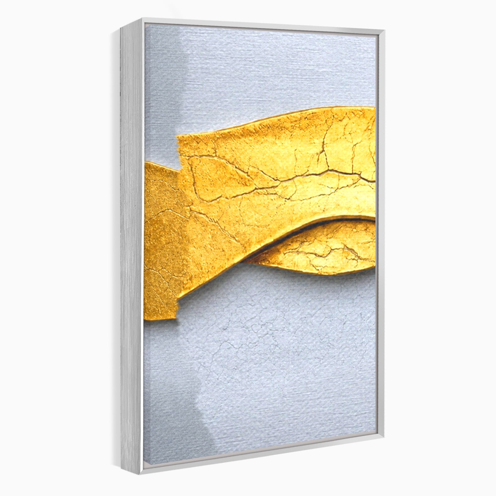 Set 3 Tablouri Canvas Premium LuxCanva® C3-1349, Curbe Aurii Abstracte, Abstract, Modern, Auriu, Textura, Birou, Culori Vibrante
