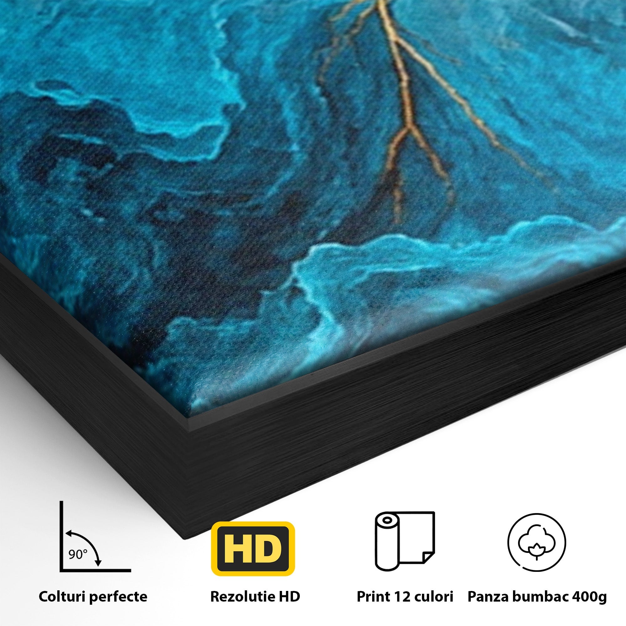 Set 3 Tablouri Canvas Premium LuxCanva® C3-1350, Furtuna Elementelor, Furtuna, Peisaj, Abstract, Living, Dramatic, Culori Vibrante