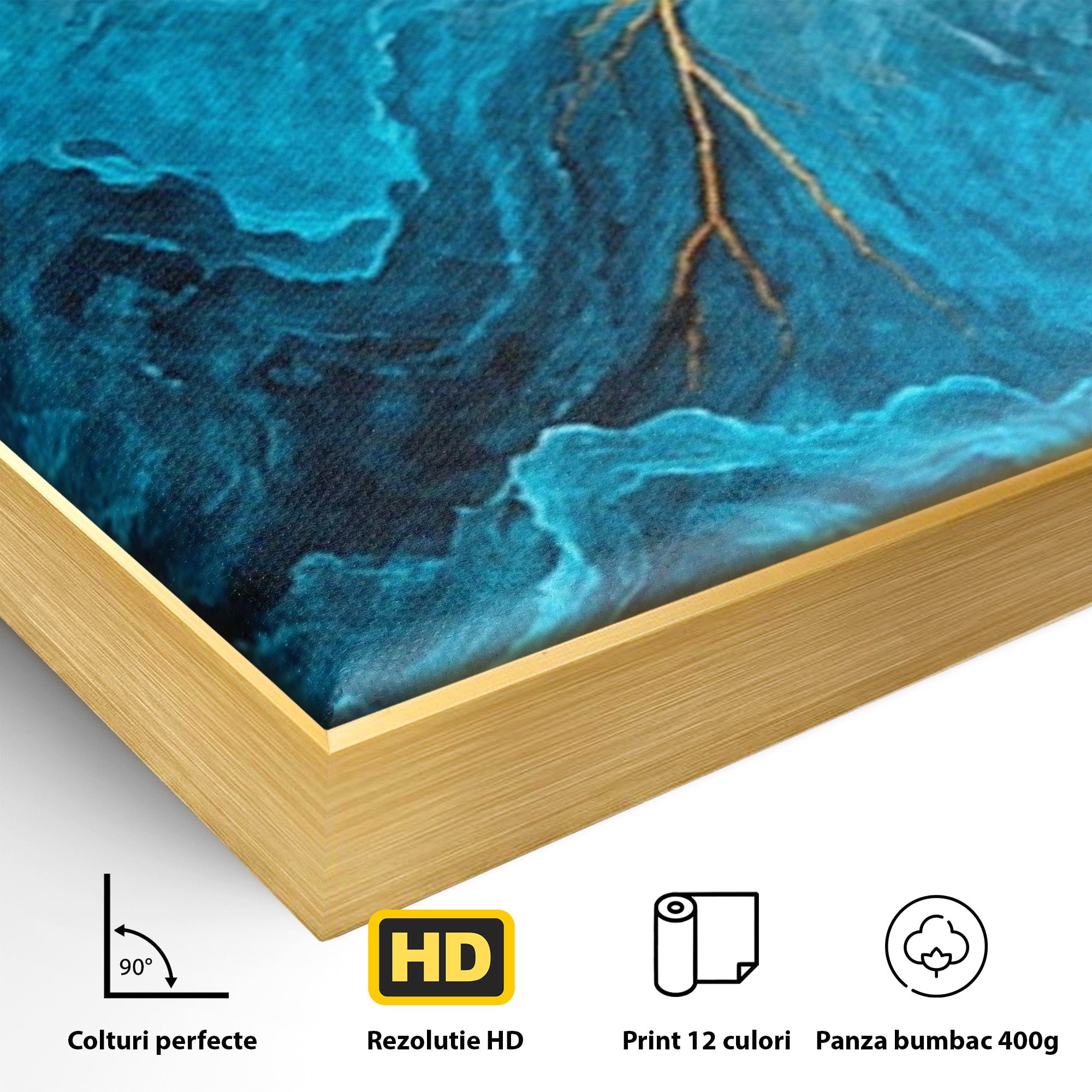 Set 3 Tablouri Canvas Premium LuxCanva® C3-1350, Furtuna Elementelor, Furtuna, Peisaj, Abstract, Living, Dramatic, Culori Vibrante