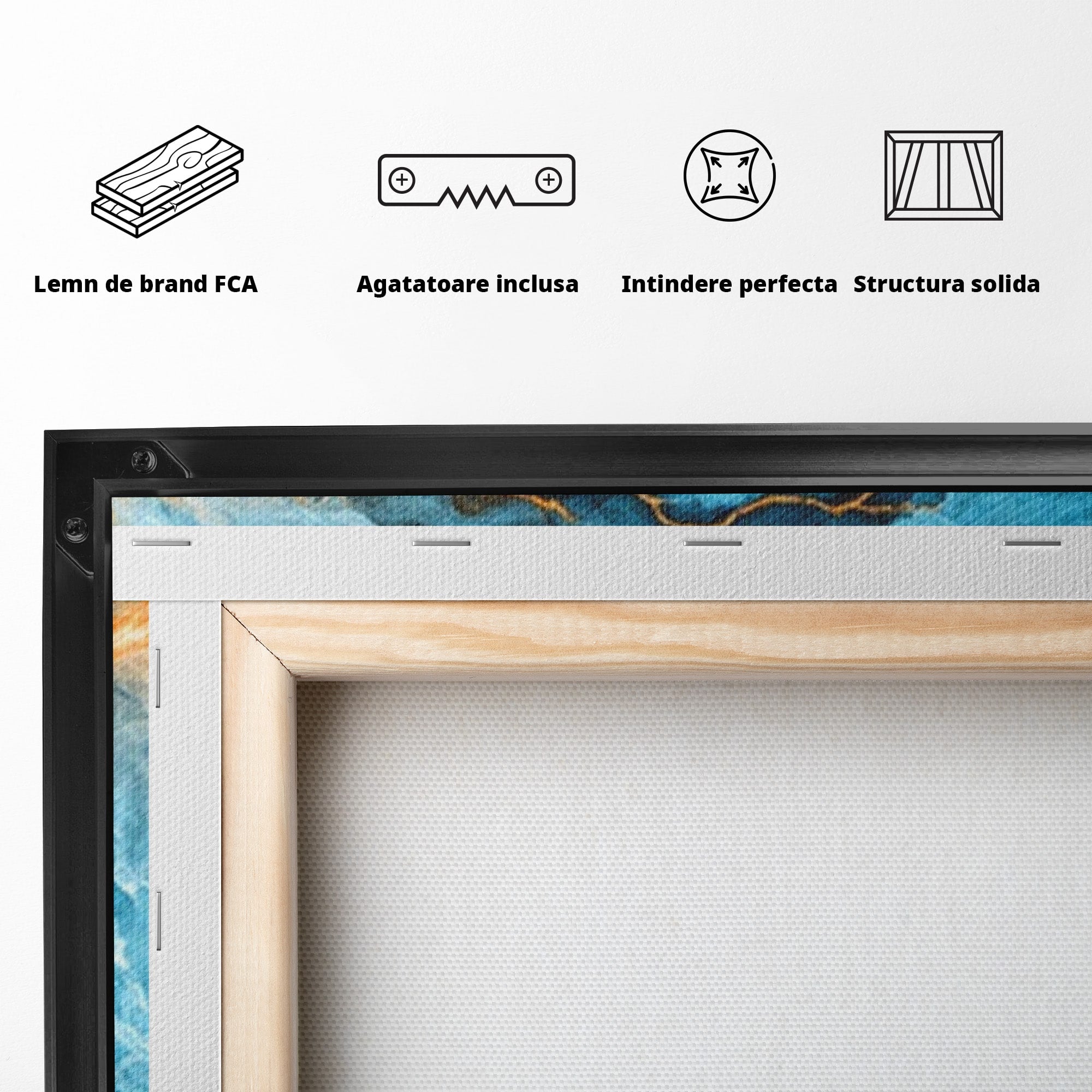 Set 3 Tablouri Canvas Premium LuxCanva® C3-1350, Furtuna Elementelor, Furtuna, Peisaj, Abstract, Living, Dramatic, Culori Vibrante