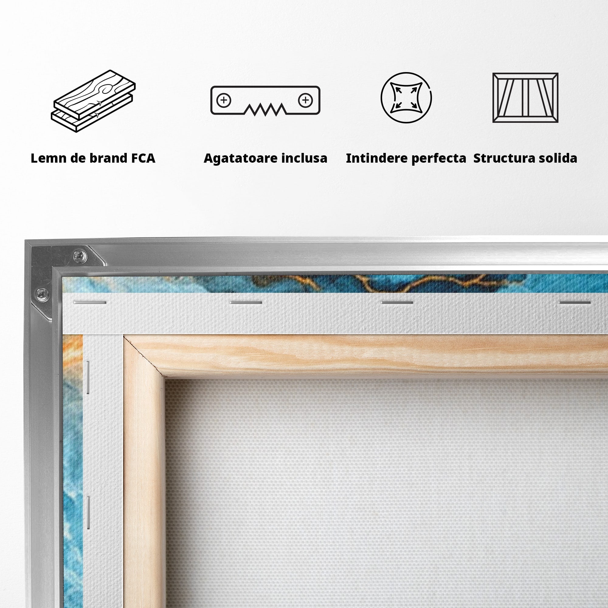 Set 3 Tablouri Canvas Premium LuxCanva® C3-1350, Furtuna Elementelor, Furtuna, Peisaj, Abstract, Living, Dramatic, Culori Vibrante