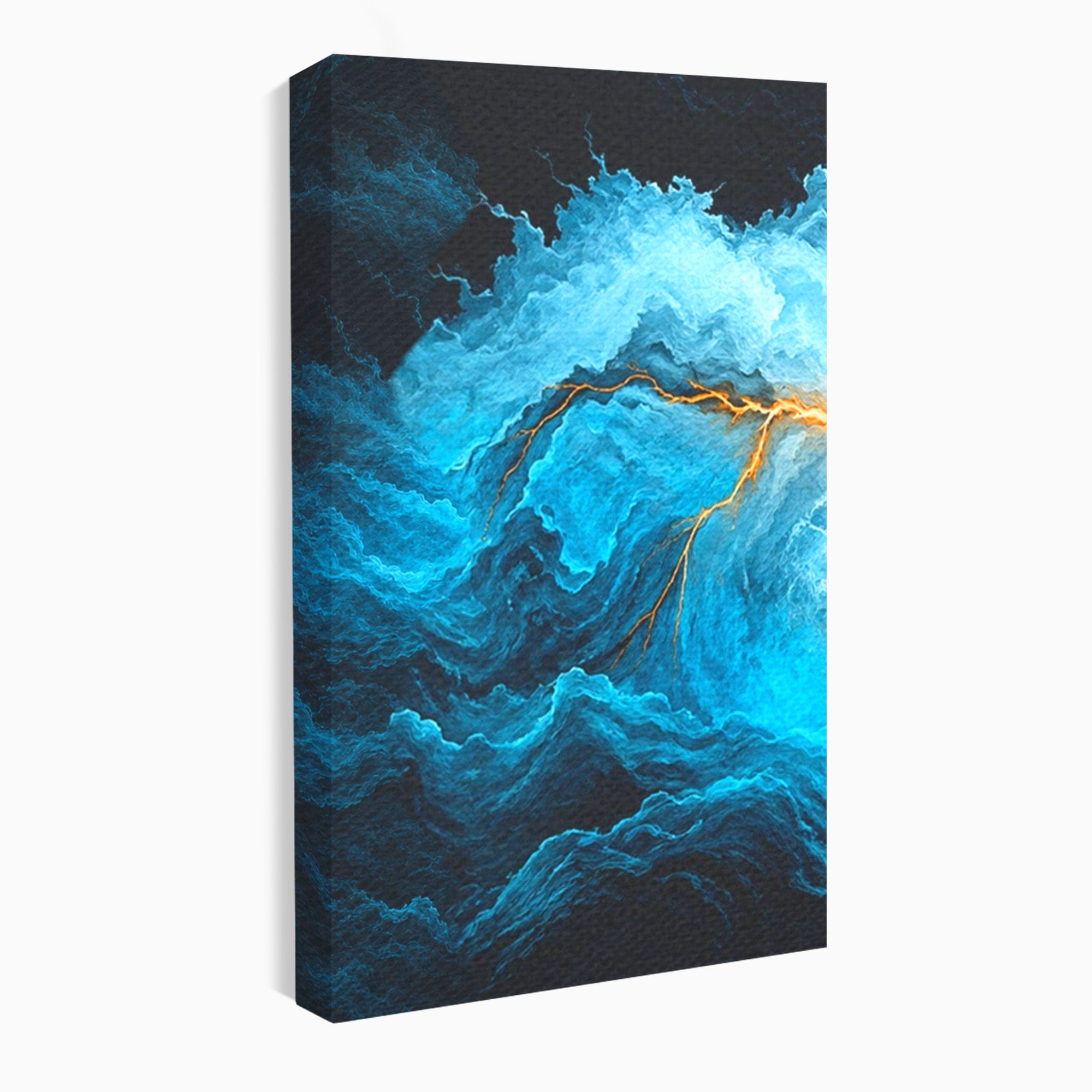 Set 3 Tablouri Canvas Premium LuxCanva® C3-1350, Furtuna Elementelor, Furtuna, Peisaj, Abstract, Living, Dramatic, Culori Vibrante