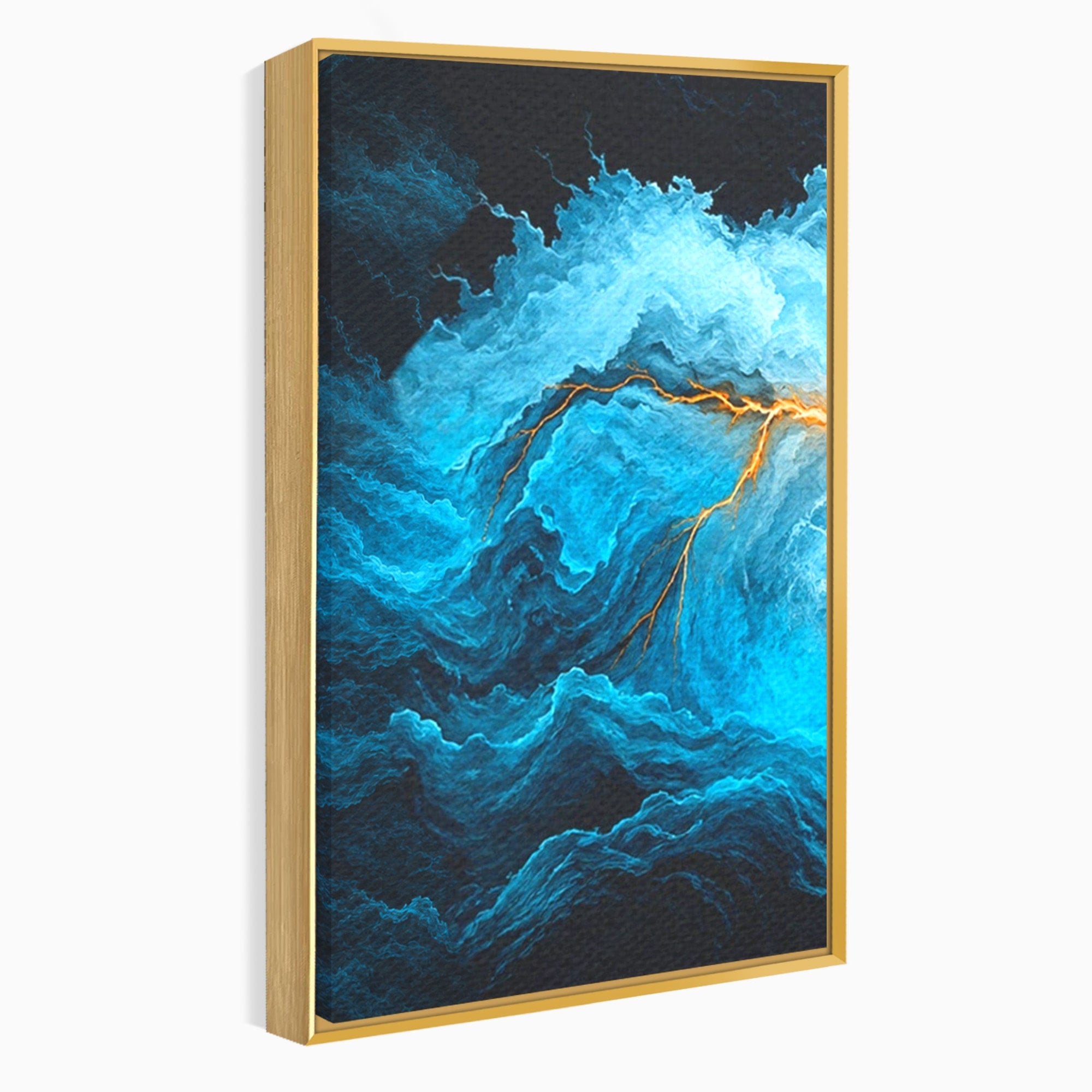 Set 3 Tablouri Canvas Premium LuxCanva® C3-1350, Furtuna Elementelor, Furtuna, Peisaj, Abstract, Living, Dramatic, Culori Vibrante