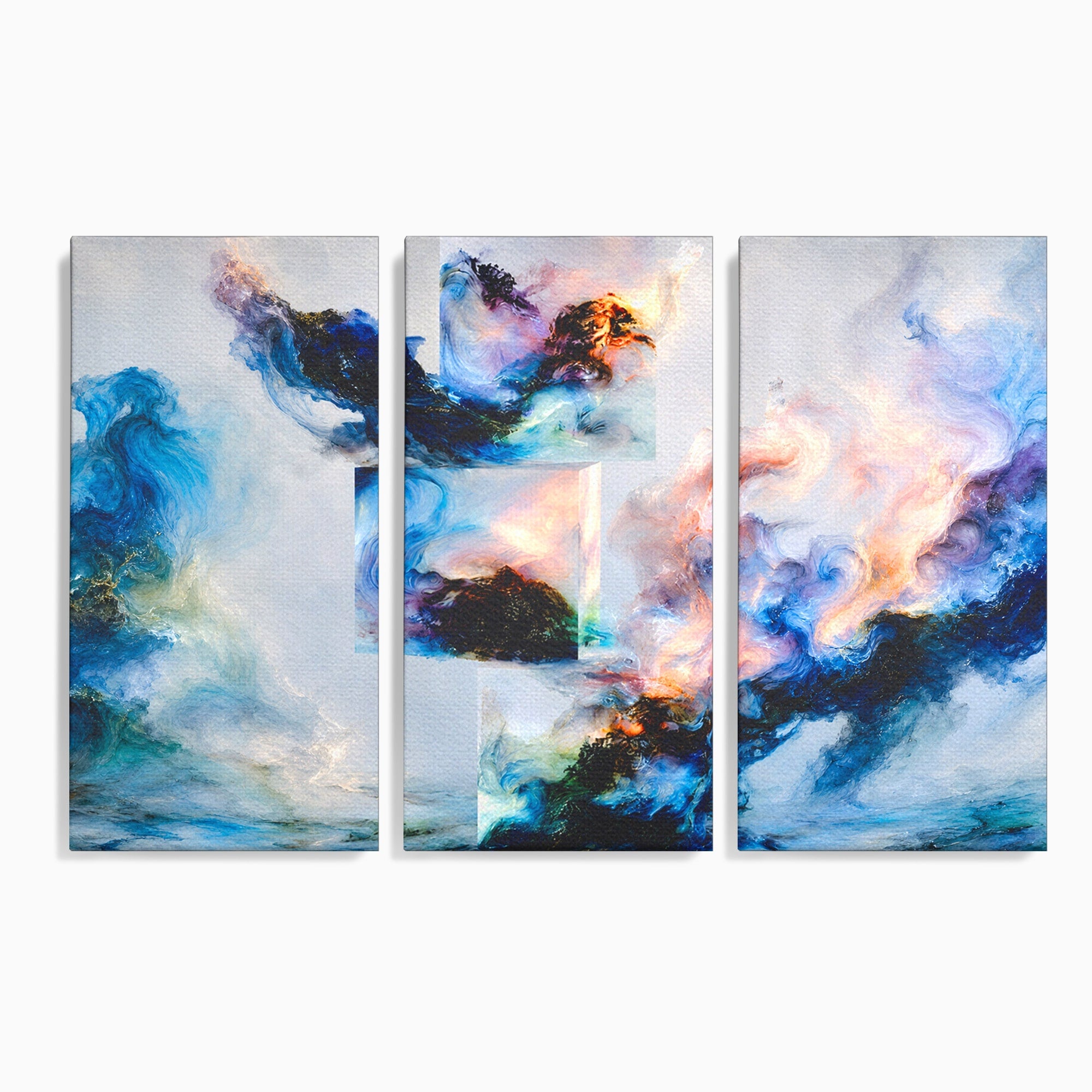 Set 3 Tablouri Canvas Premium LuxCanva® C3-1351, Vortex Abstract, Abstract, Vortex, Modern, Living, Dormitor, Culori Vibrante
