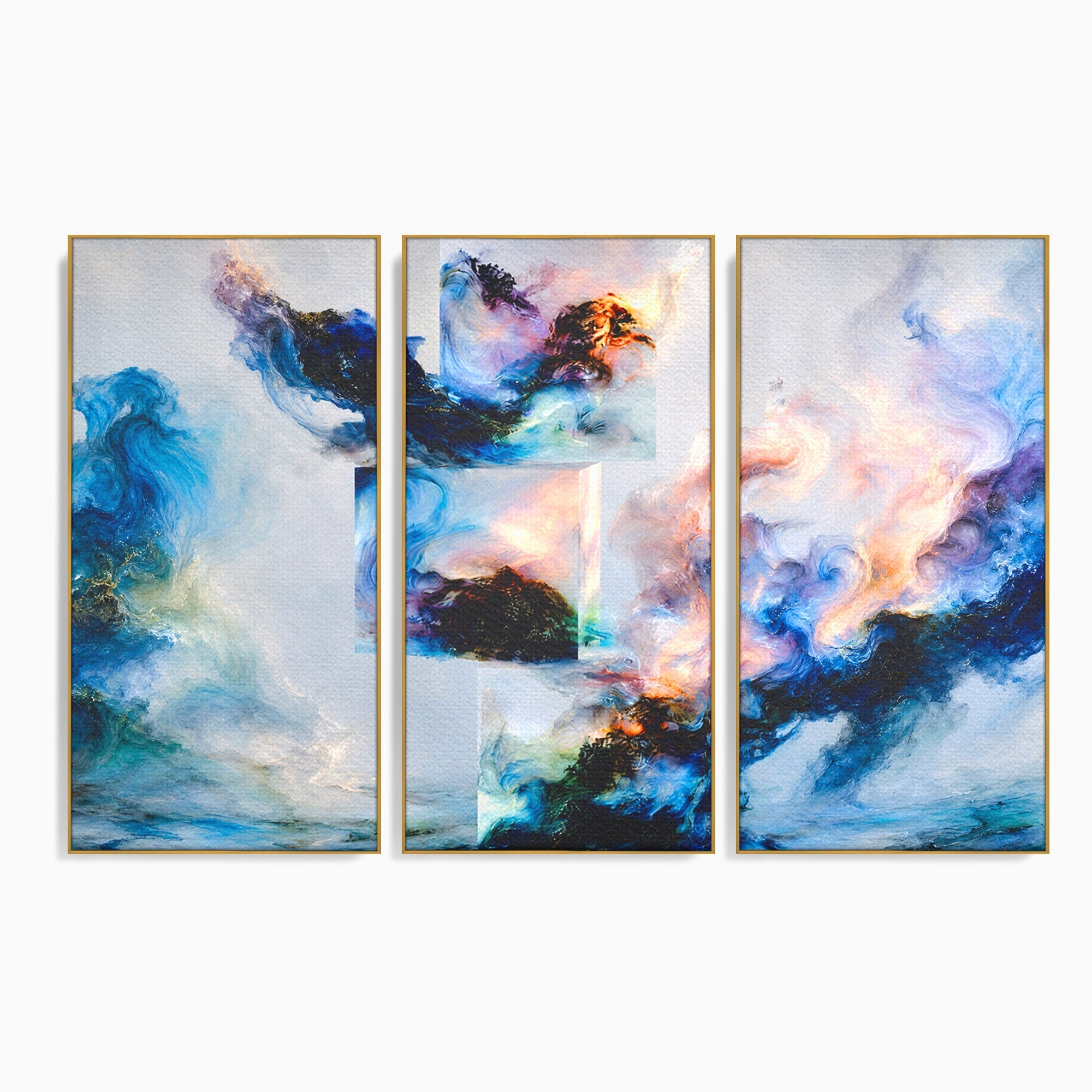 Set 3 Tablouri Canvas Premium LuxCanva® C3-1351, Vortex Abstract, Abstract, Vortex, Modern, Living, Dormitor, Culori Vibrante