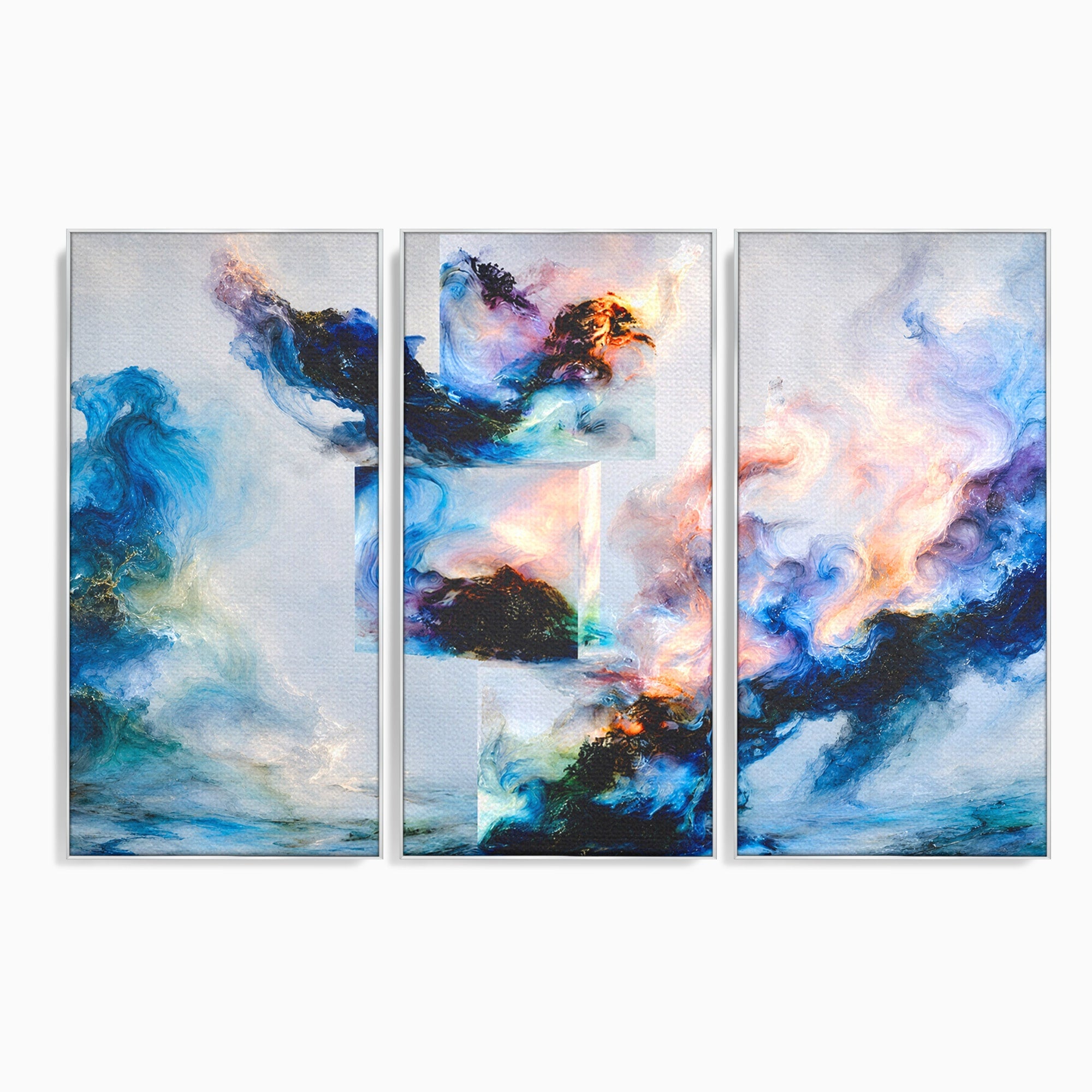 Set 3 Tablouri Canvas Premium LuxCanva® C3-1351, Vortex Abstract, Abstract, Vortex, Modern, Living, Dormitor, Culori Vibrante