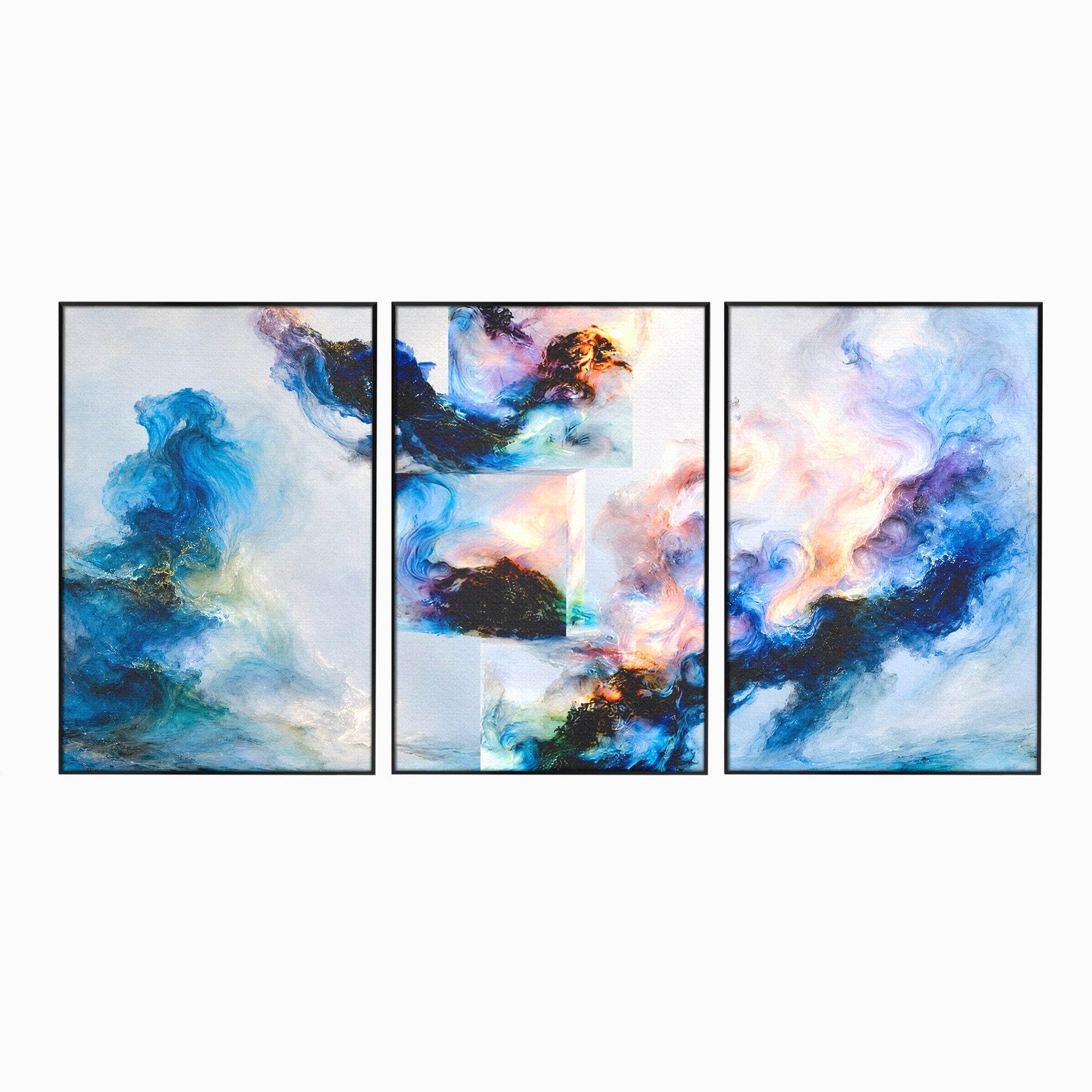 Set 3 Tablouri Canvas Premium LuxCanva® C3-1351, Vortex Abstract, Abstract, Vortex, Modern, Living, Dormitor, Culori Vibrante