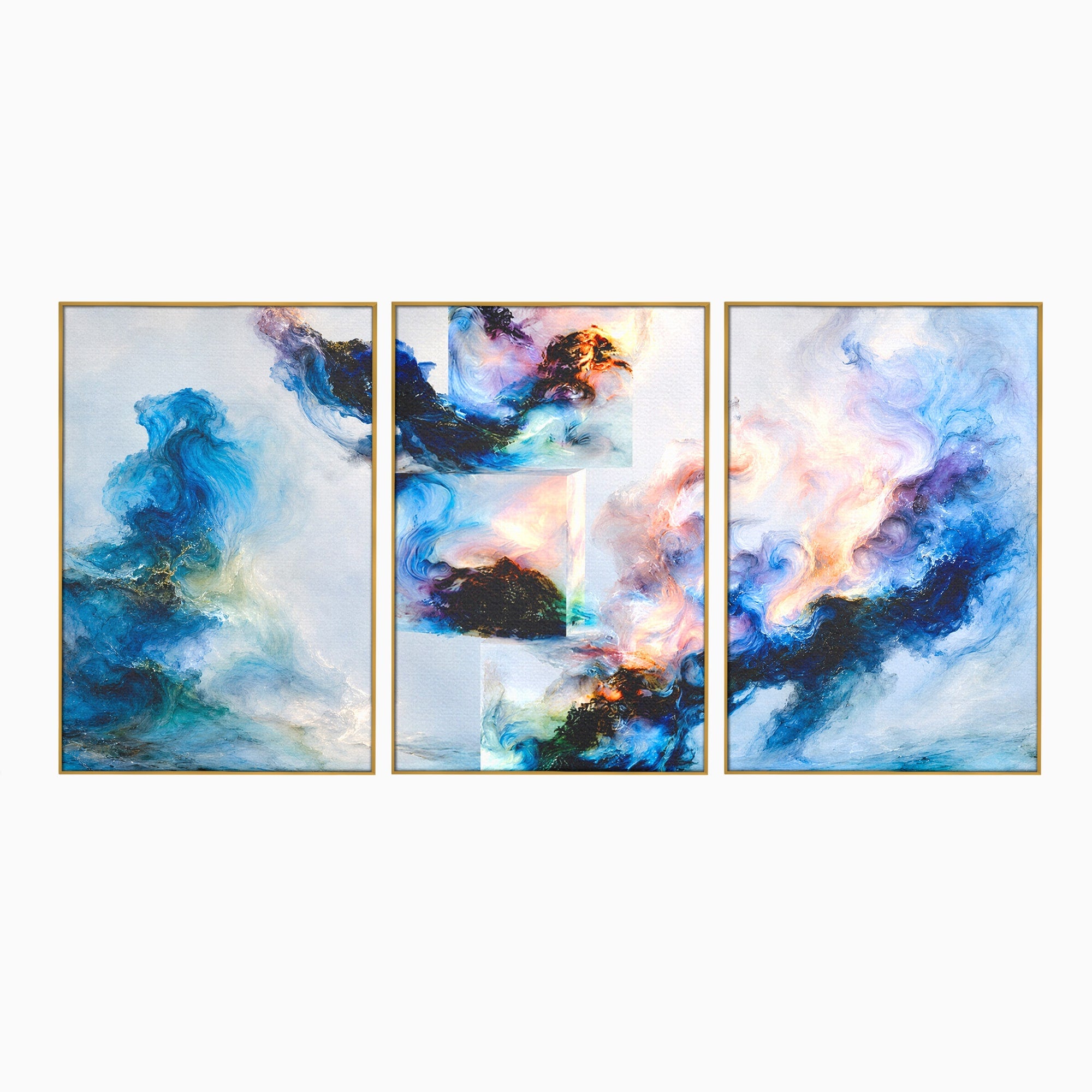Set 3 Tablouri Canvas Premium LuxCanva® C3-1351, Vortex Abstract, Abstract, Vortex, Modern, Living, Dormitor, Culori Vibrante