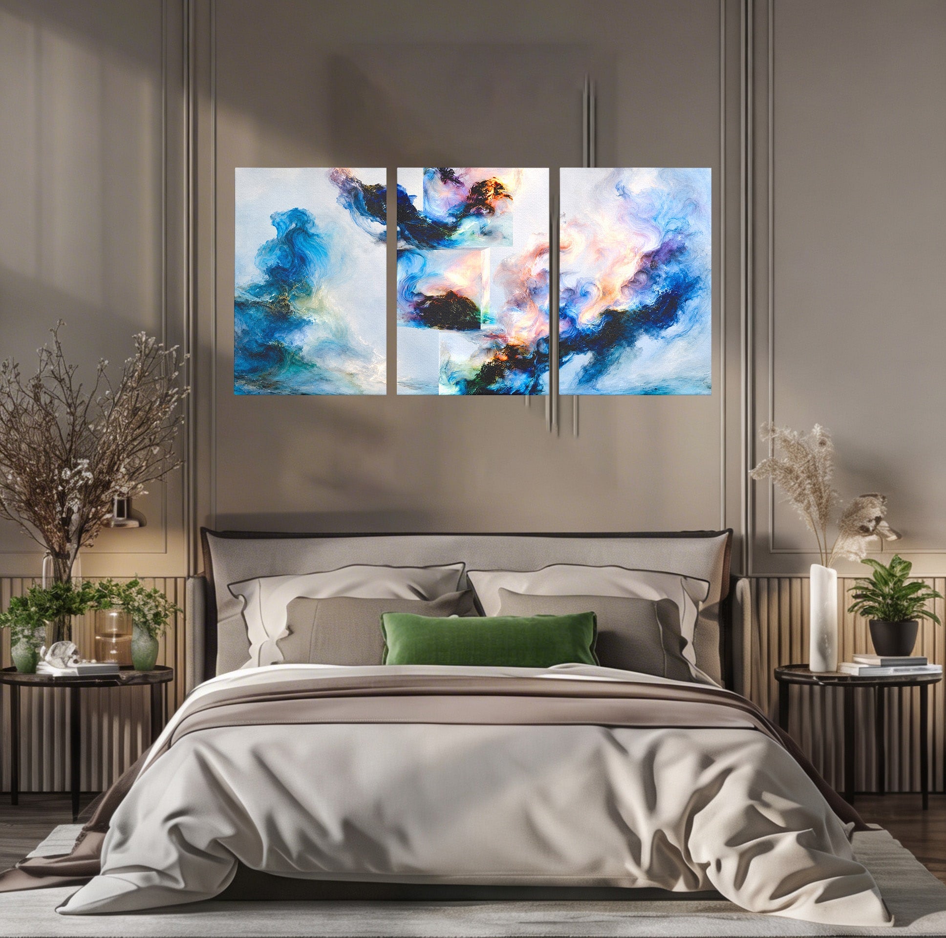 Set 3 Tablouri Canvas Premium LuxCanva® C3-1351, Vortex Abstract, Abstract, Vortex, Modern, Living, Dormitor, Culori Vibrante