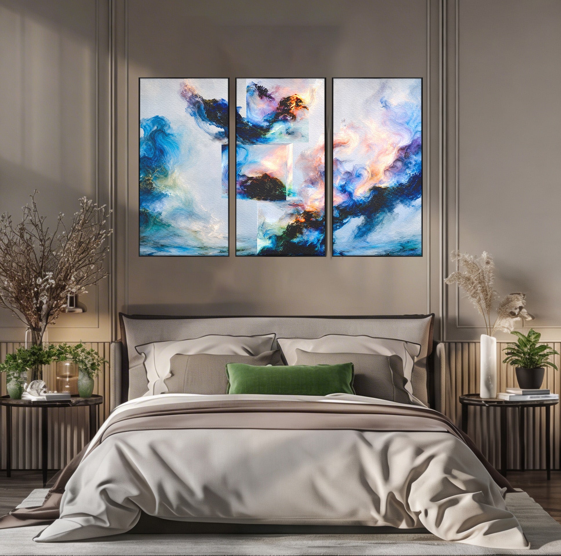 Set 3 Tablouri Canvas Premium LuxCanva® C3-1351, Vortex Abstract, Abstract, Vortex, Modern, Living, Dormitor, Culori Vibrante