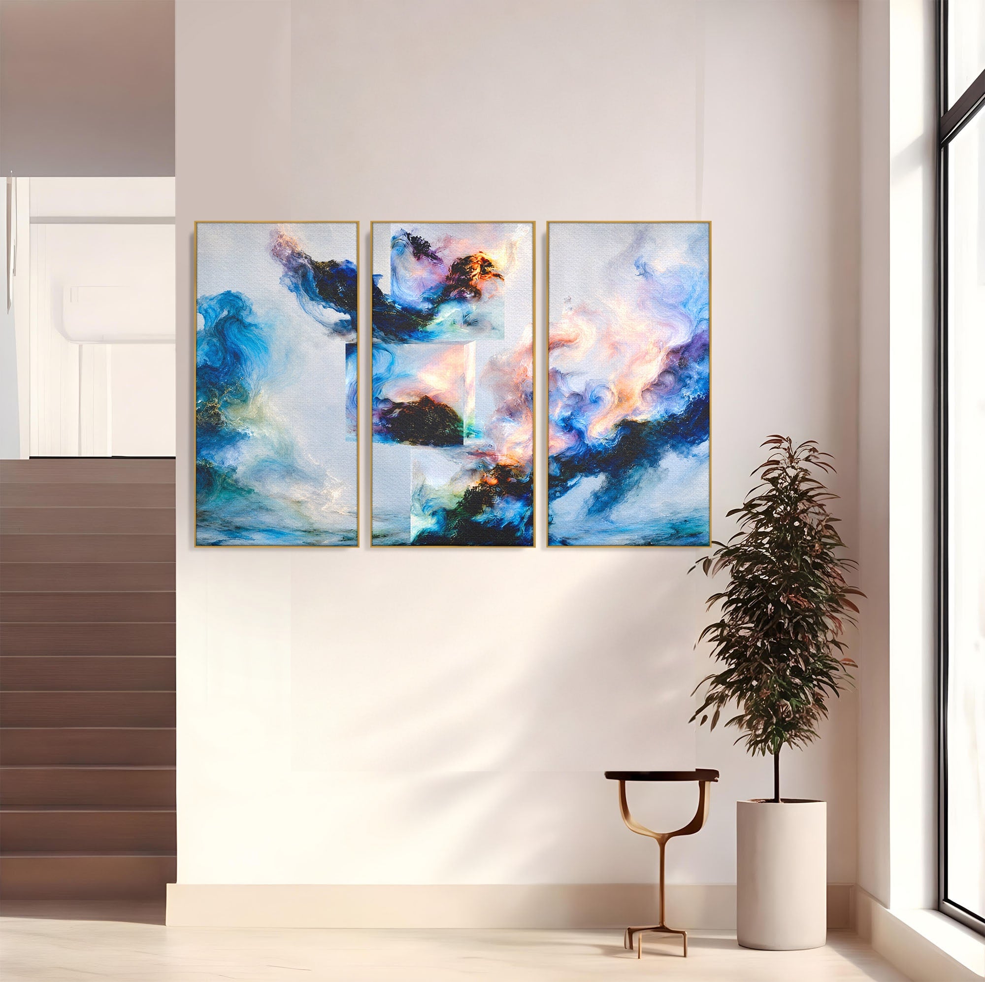 Set 3 Tablouri Canvas Premium LuxCanva® C3-1351, Vortex Abstract, Abstract, Vortex, Modern, Living, Dormitor, Culori Vibrante