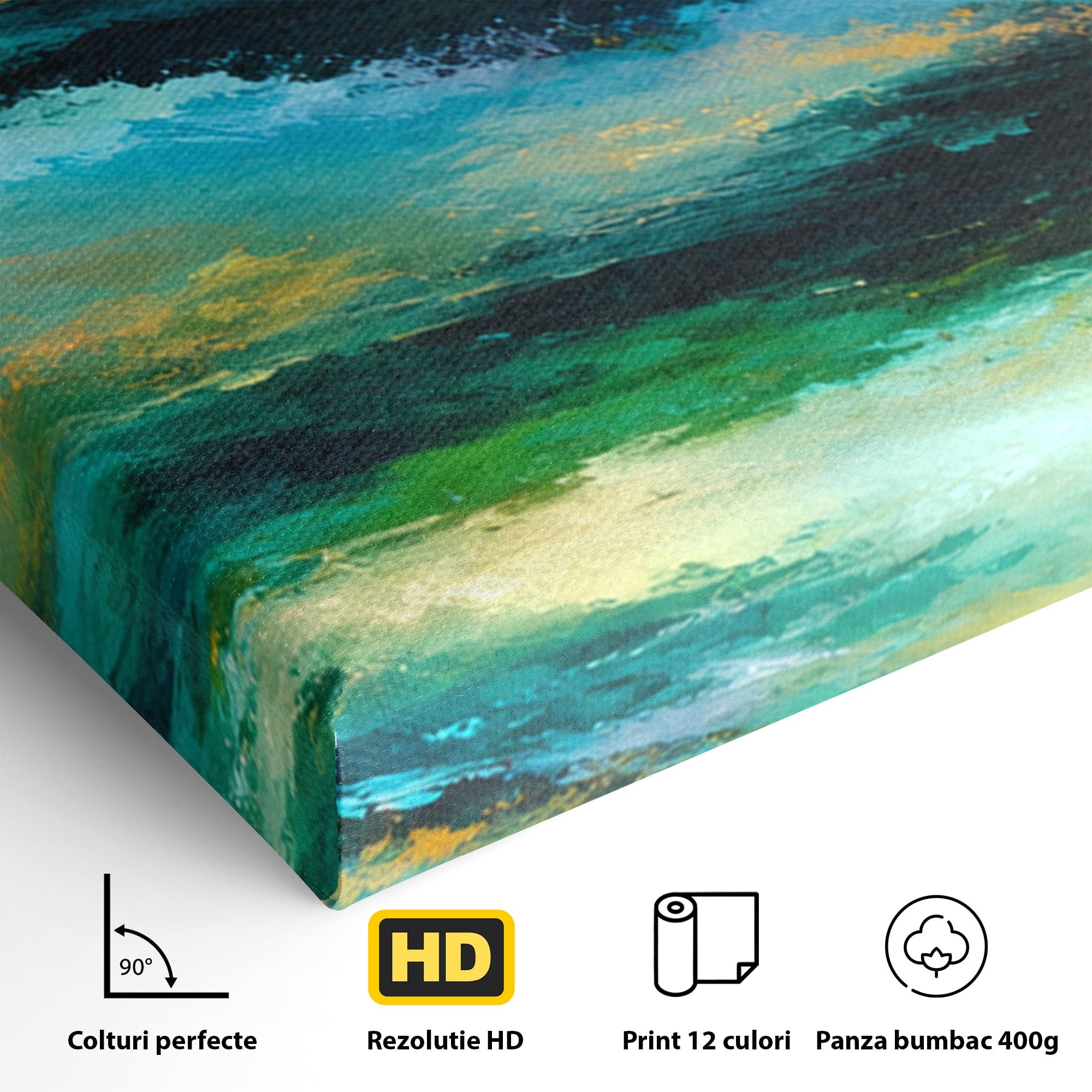 Set 3 Tablouri Canvas Premium LuxCanva® C3-1354, Peisaj Montan Abstract, Peisaj, Abstract, Natura, Montan, Living, Culori Vibrante