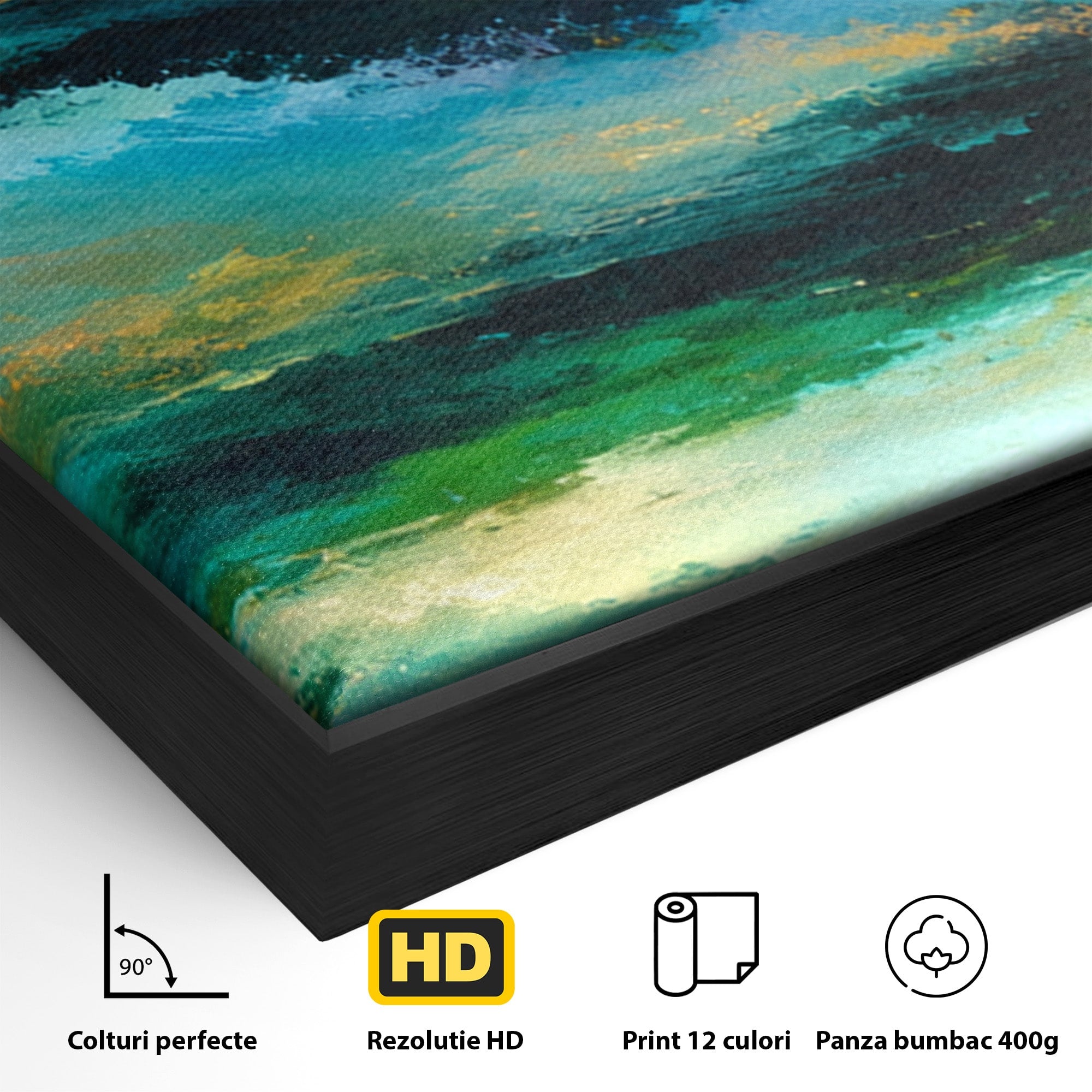 Set 3 Tablouri Canvas Premium LuxCanva® C3-1354, Peisaj Montan Abstract, Peisaj, Abstract, Natura, Montan, Living, Culori Vibrante