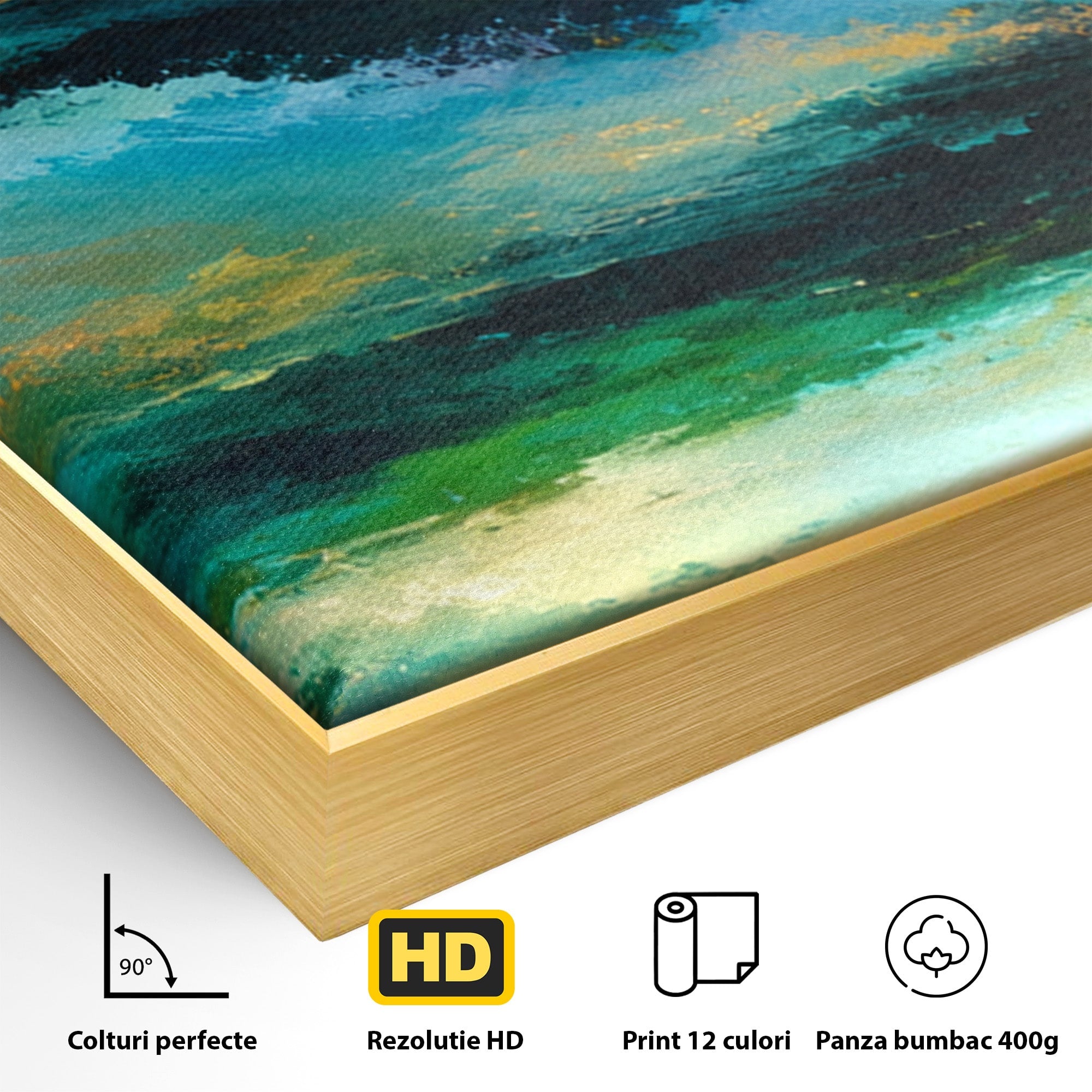 Set 3 Tablouri Canvas Premium LuxCanva® C3-1354, Peisaj Montan Abstract, Peisaj, Abstract, Natura, Montan, Living, Culori Vibrante