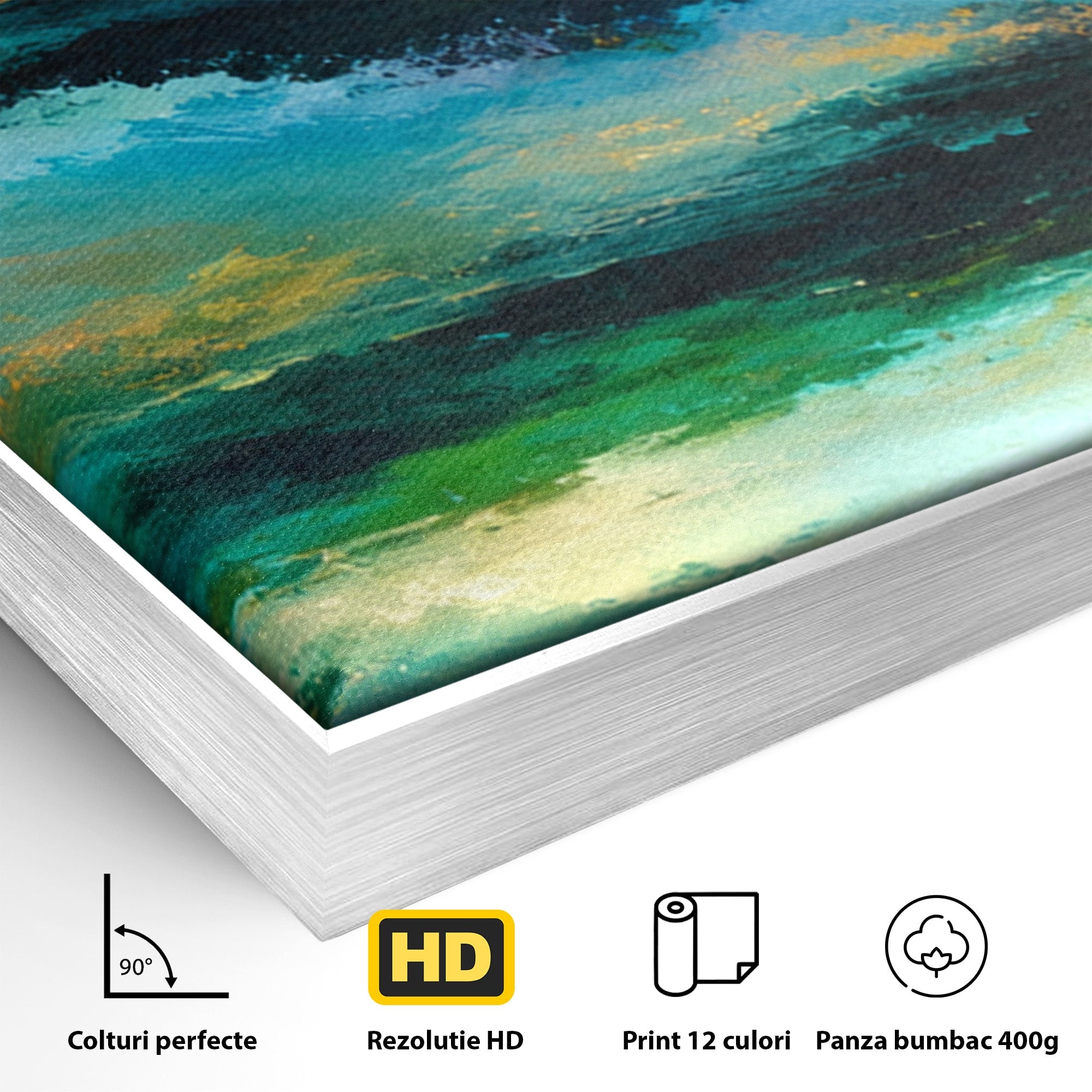 Set 3 Tablouri Canvas Premium LuxCanva® C3-1354, Peisaj Montan Abstract, Peisaj, Abstract, Natura, Montan, Living, Culori Vibrante
