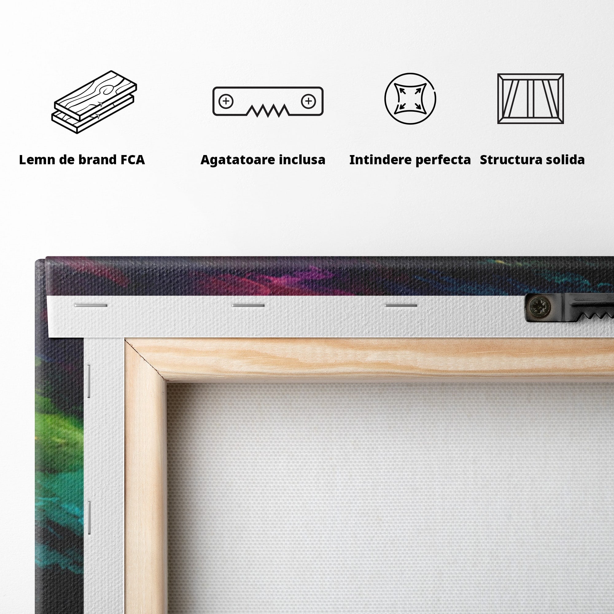 Set 3 Tablouri Canvas Premium LuxCanva® C3-1354, Peisaj Montan Abstract, Peisaj, Abstract, Natura, Montan, Living, Culori Vibrante