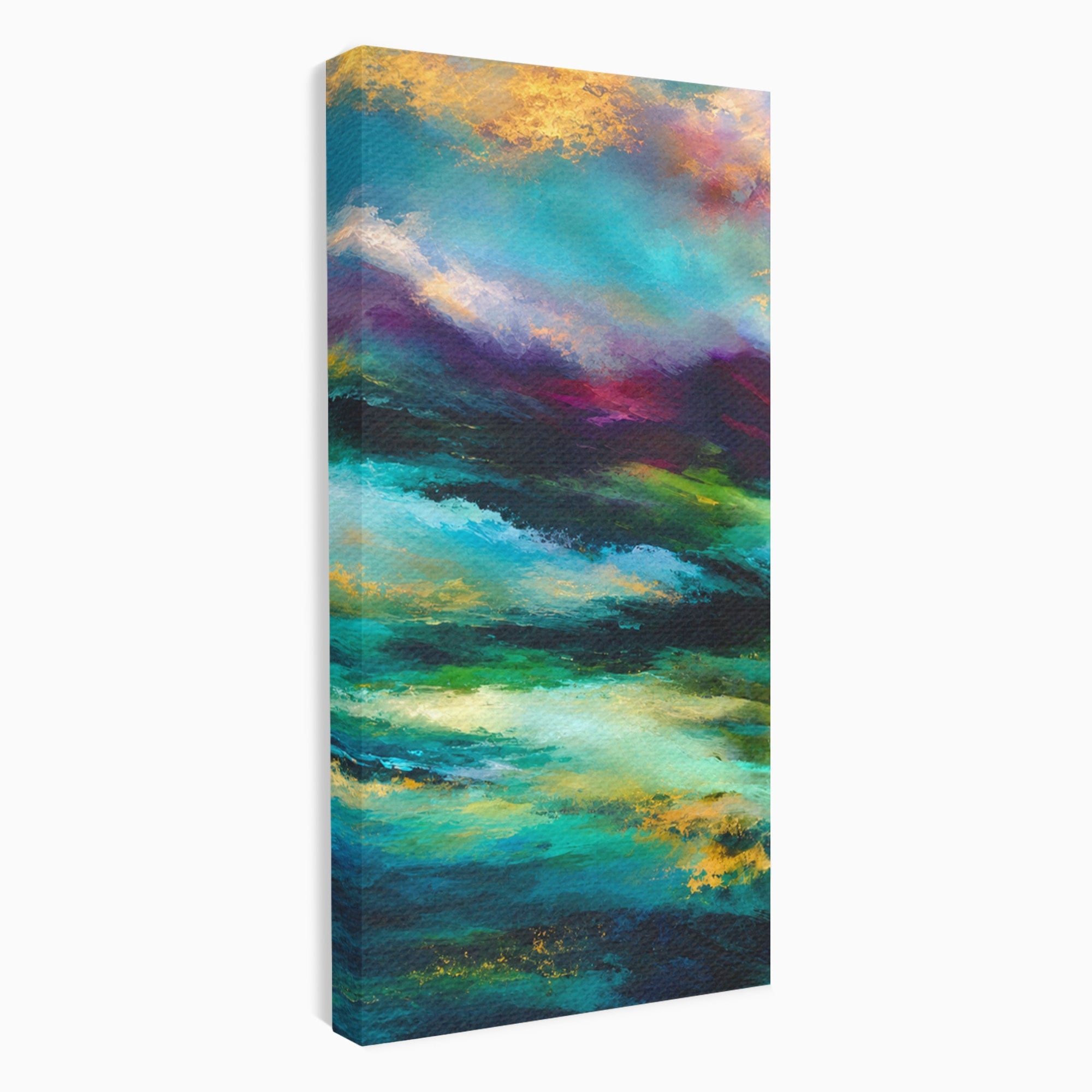 Set 3 Tablouri Canvas Premium LuxCanva® C3-1354, Peisaj Montan Abstract, Peisaj, Abstract, Natura, Montan, Living, Culori Vibrante
