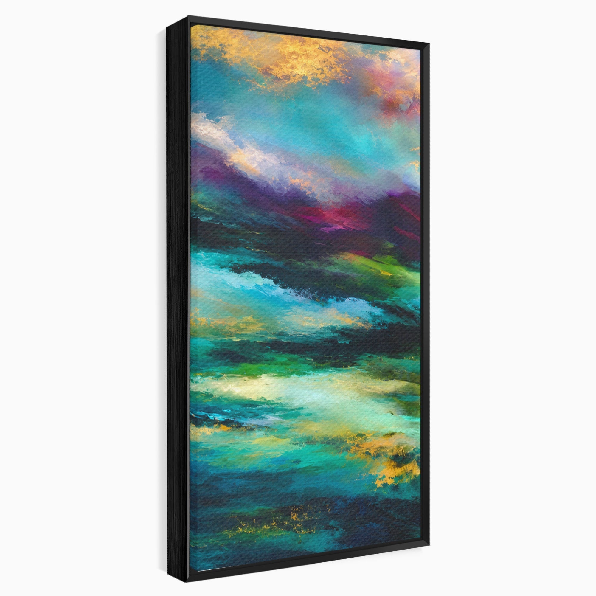 Set 3 Tablouri Canvas Premium LuxCanva® C3-1354, Peisaj Montan Abstract, Peisaj, Abstract, Natura, Montan, Living, Culori Vibrante