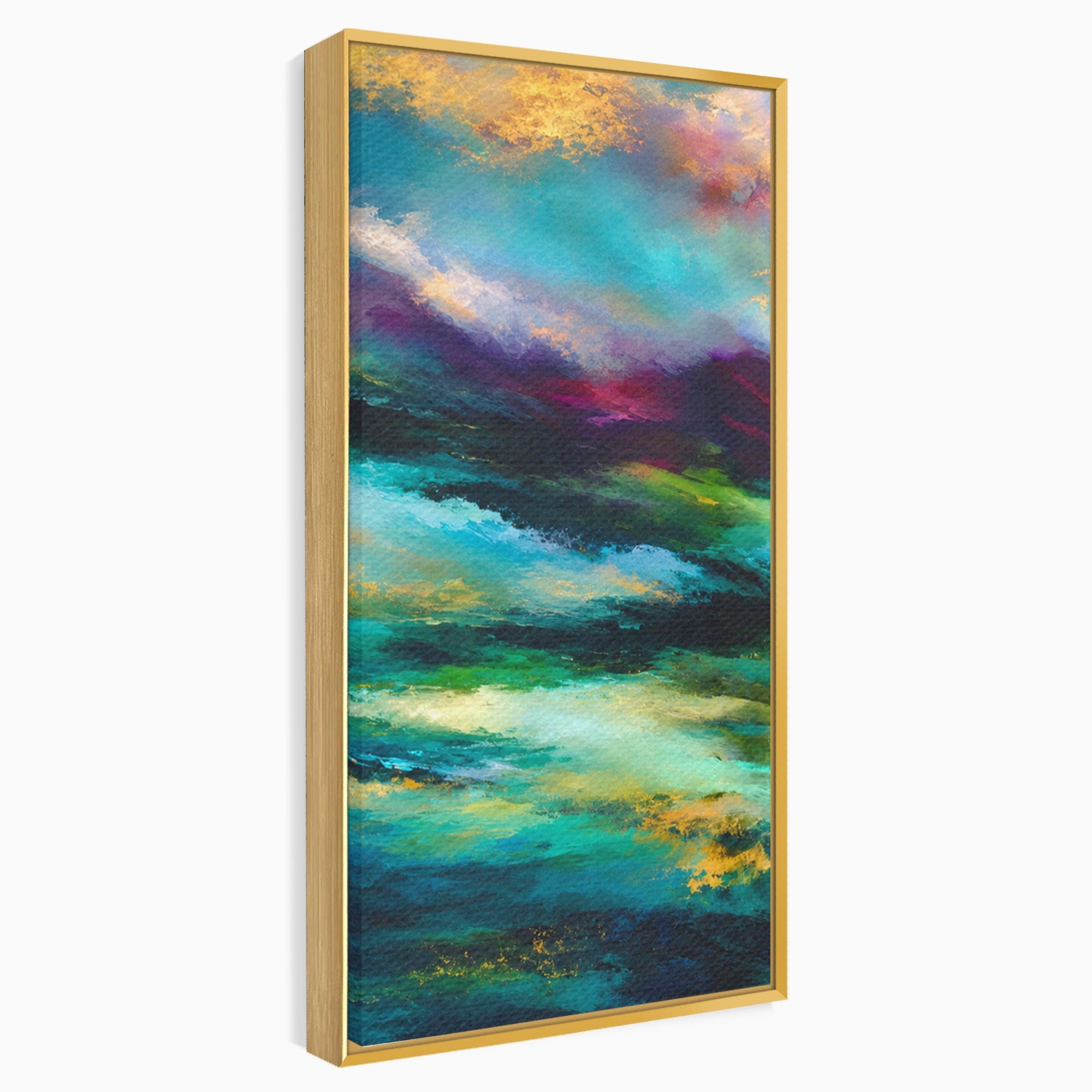 Set 3 Tablouri Canvas Premium LuxCanva® C3-1354, Peisaj Montan Abstract, Peisaj, Abstract, Natura, Montan, Living, Culori Vibrante
