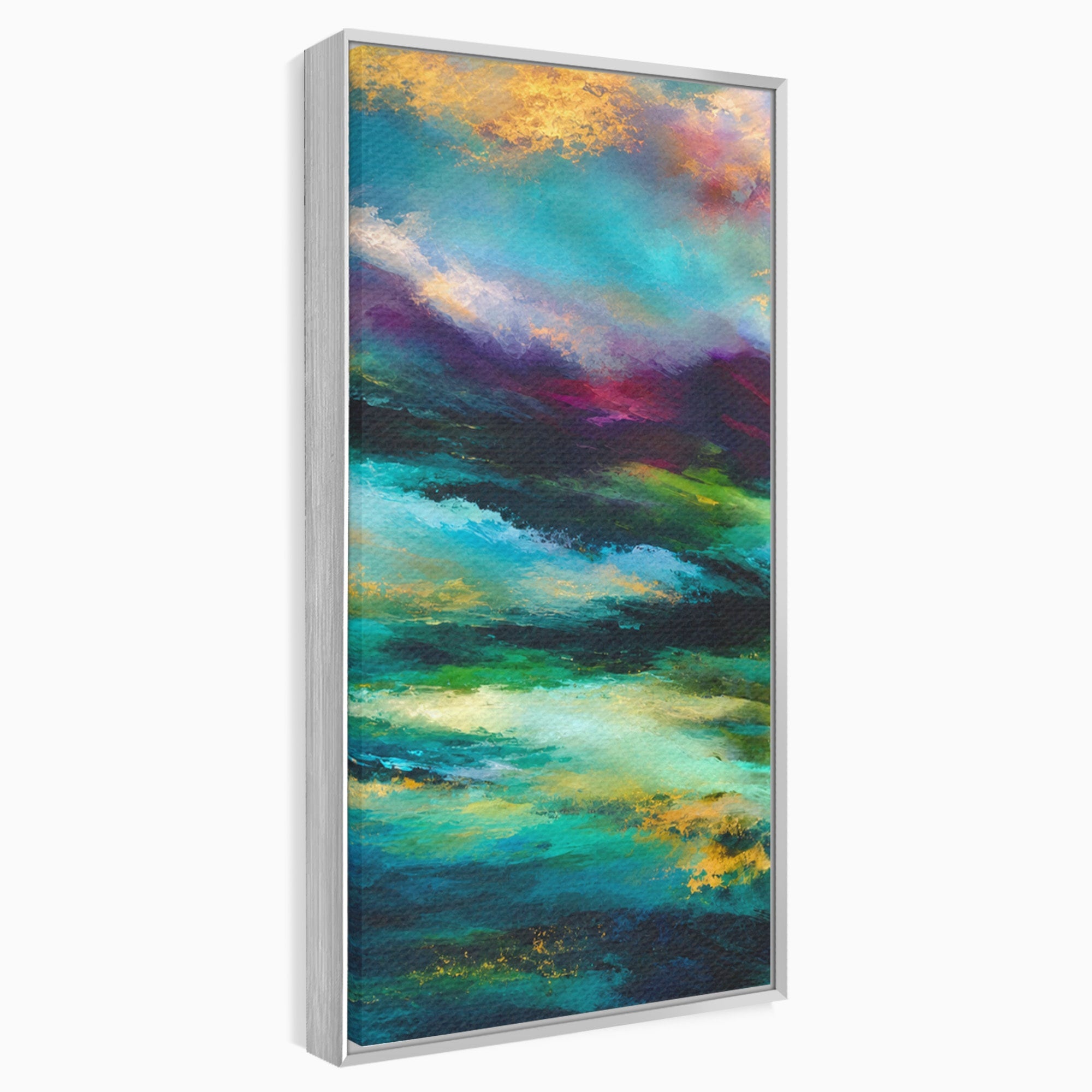 Set 3 Tablouri Canvas Premium LuxCanva® C3-1354, Peisaj Montan Abstract, Peisaj, Abstract, Natura, Montan, Living, Culori Vibrante