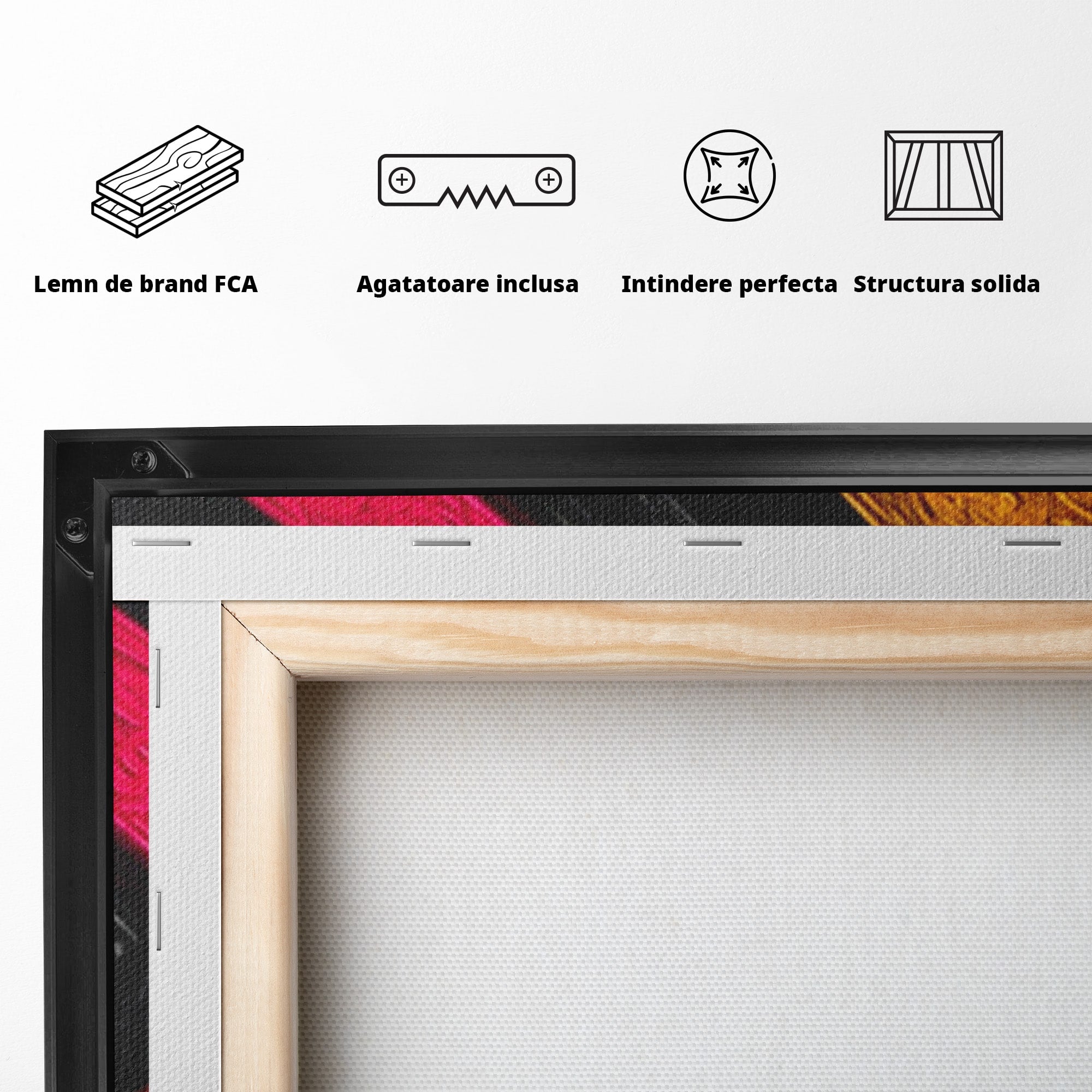 Set 3 Tablouri Canvas Premium LuxCanva® C3-1361, Pian Abstract, Pian, Abstract, Arta, Colorat, Living, Culori Vibrante
