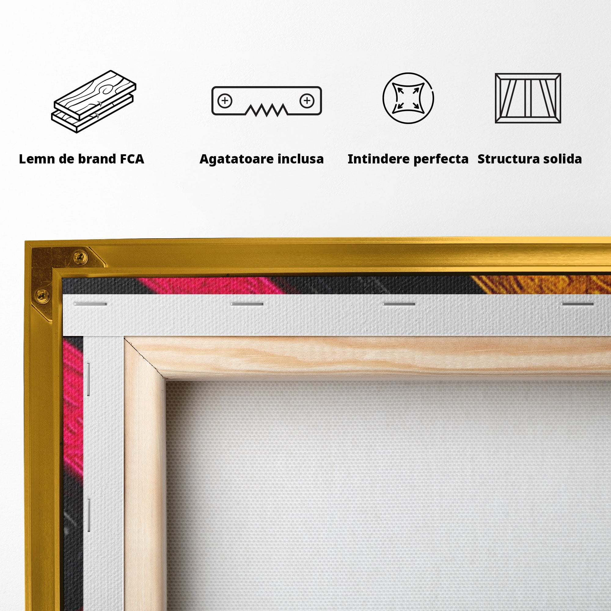 Set 3 Tablouri Canvas Premium LuxCanva® C3-1361, Pian Abstract, Pian, Abstract, Arta, Colorat, Living, Culori Vibrante