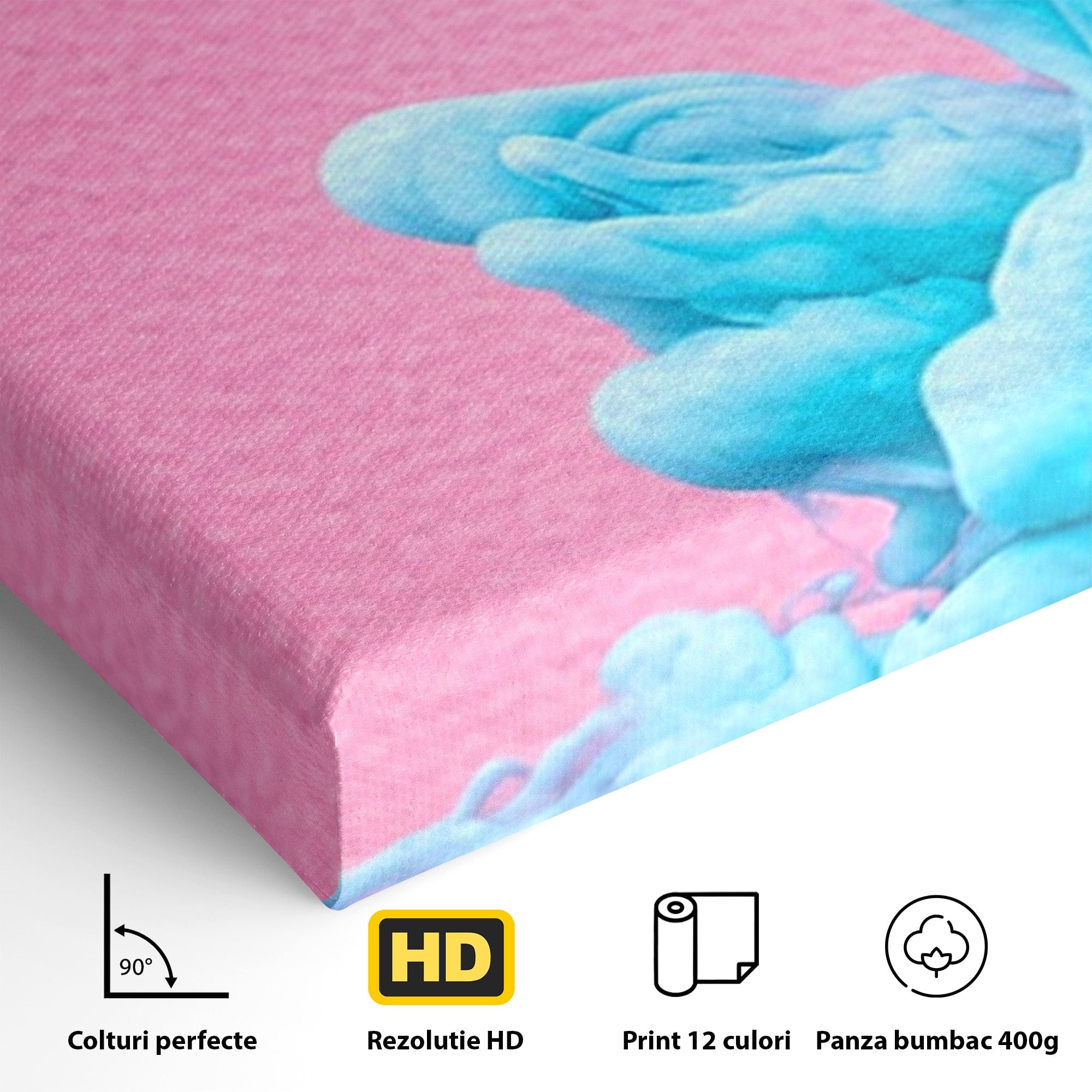 Set 3 Tablouri Canvas Premium LuxCanva® C3-1364, Explozie De Culoare, Abstract, Arta Moderna, Creativitate, Living, Birou, Culori Vibrante