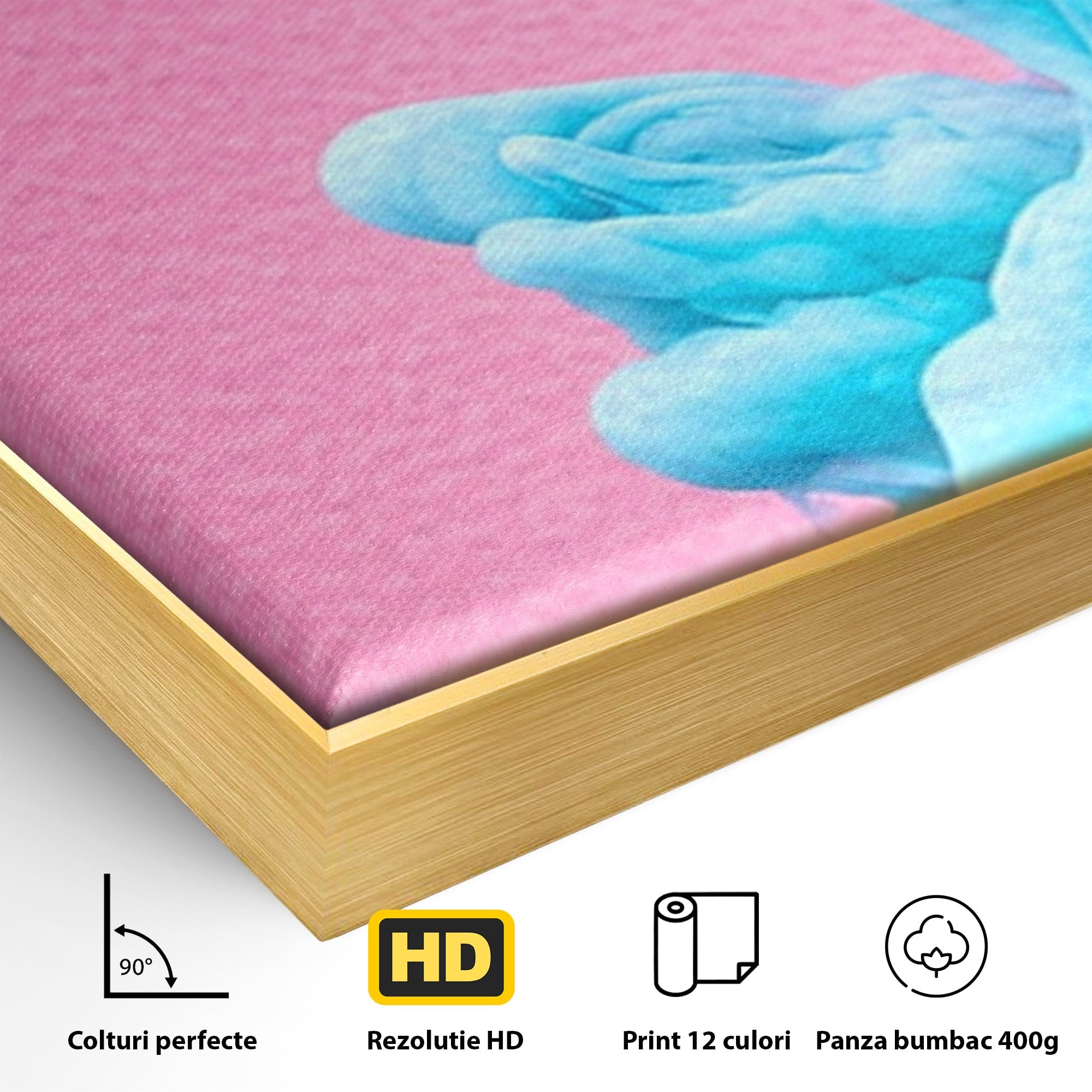 Set 3 Tablouri Canvas Premium LuxCanva® C3-1364, Explozie De Culoare, Abstract, Arta Moderna, Creativitate, Living, Birou, Culori Vibrante
